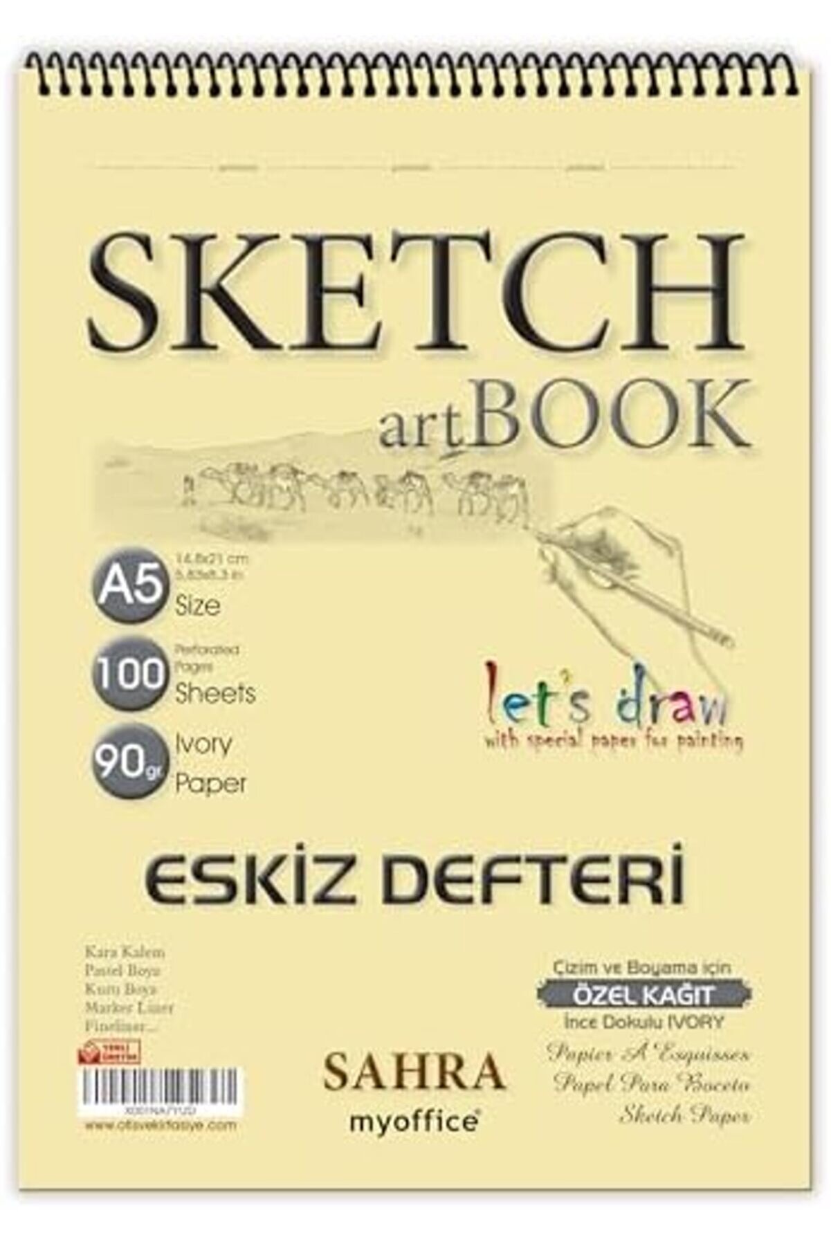 Modashi̇ne A5 Eski̇z Defteri̇ - 90 Gr. 100 Yaprak Spi̇ralli̇ Kali̇teli̇ Sanat&ccedil;ı &Ccedil;i̇zi̇m Defteri̇ Modascope 101