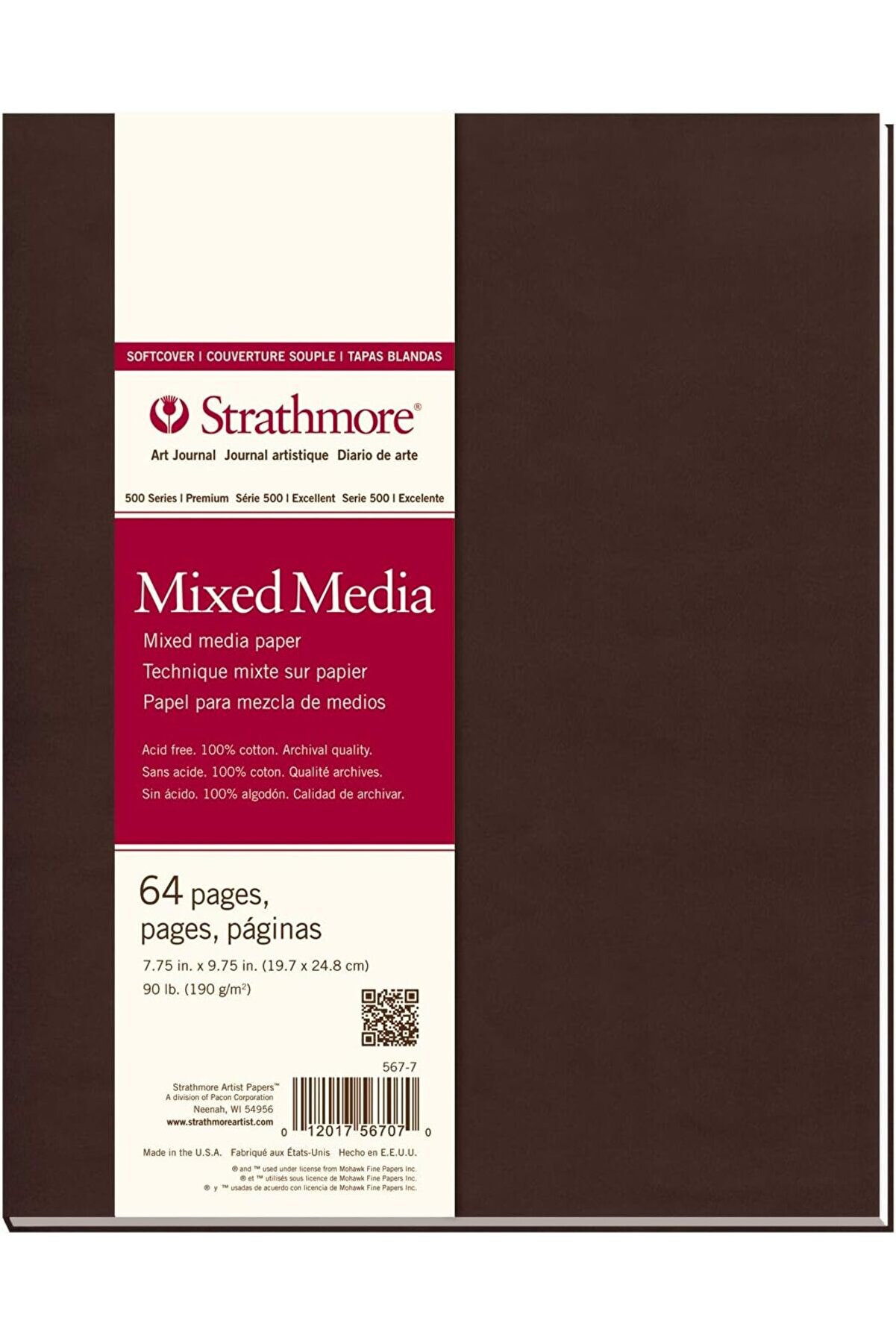 Svngsphereshop 567-7-1 Softcover Mi̇xed Medi̇a Art Journal, 19,7 X 24,8 Cm, Beyaz, 64 Sayfa Svngsphere