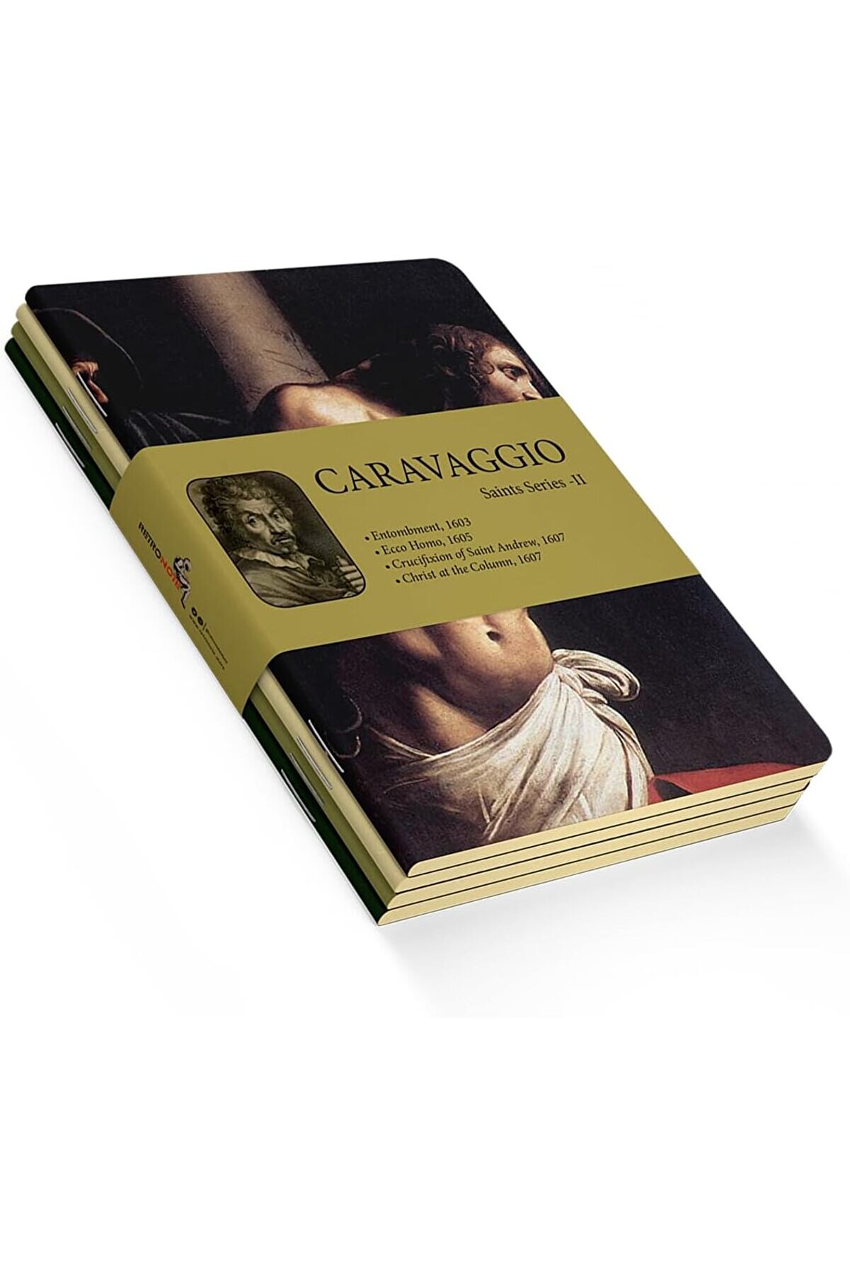 STOREMAX polysight Saint Series II - A5, Caravaggio 4'lü Defter Seti IV, Çizgisiz, Toplam 256 Sayfa, Her biri