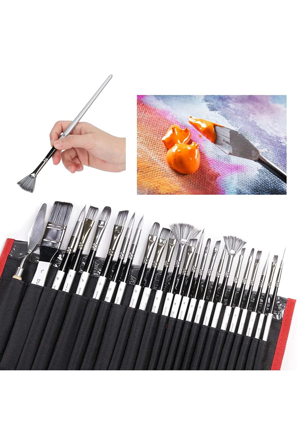 STOREMAX modashine 24 Parça Siyah Çantalı Sanat Fırçası Seti modascope 1014773