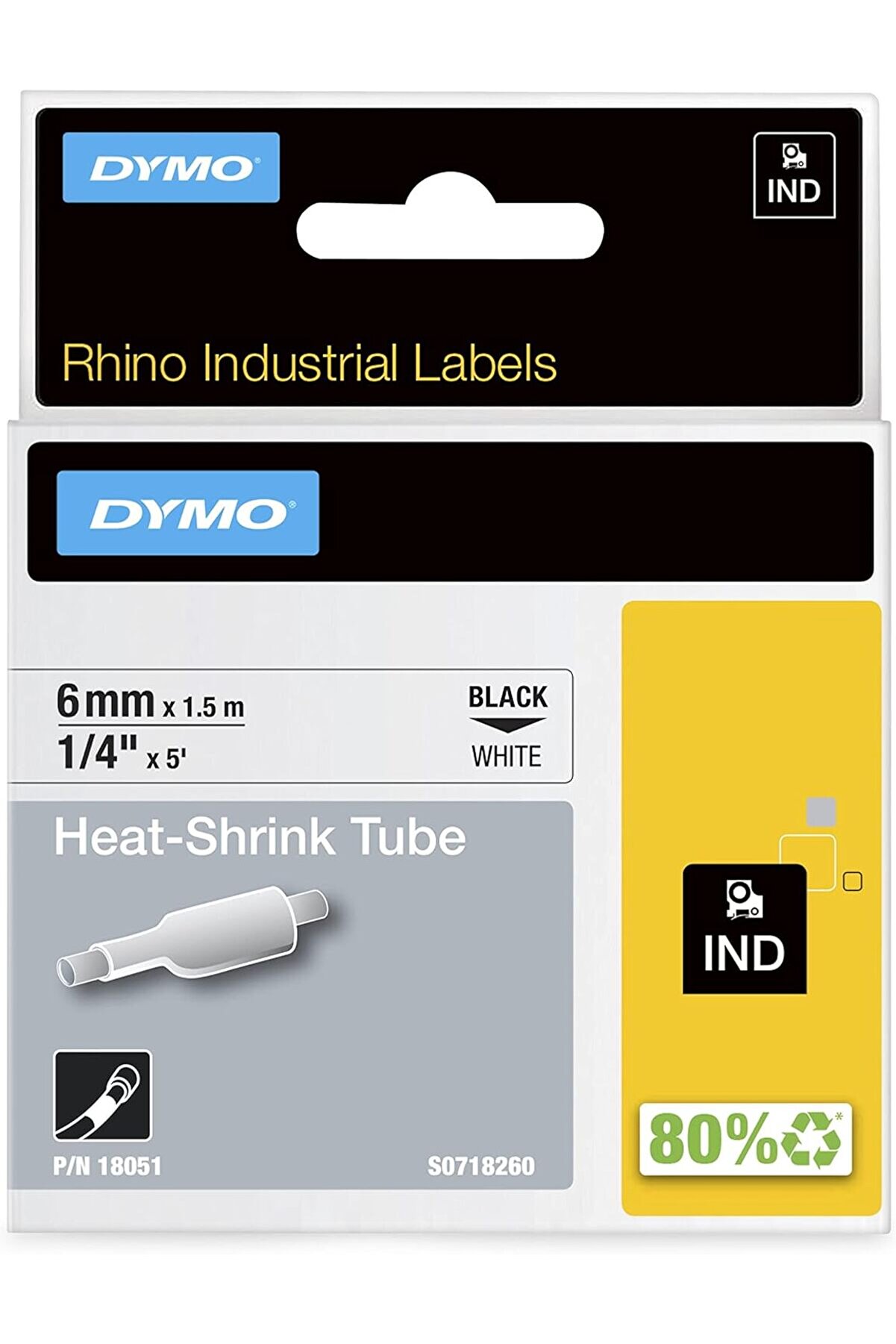 STOREMAX modashine Isıyla Küçülen Serit 6mmx1,5m Beyaz/Siyah modascope 1014773