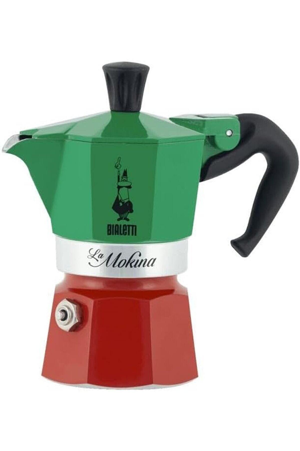 STOREMAX - Moka Express Italia: 1 Cup Ocak Üstü Espresso Pişirici - 40ml - Karma Renk - Alüminyum Gövde - Pat