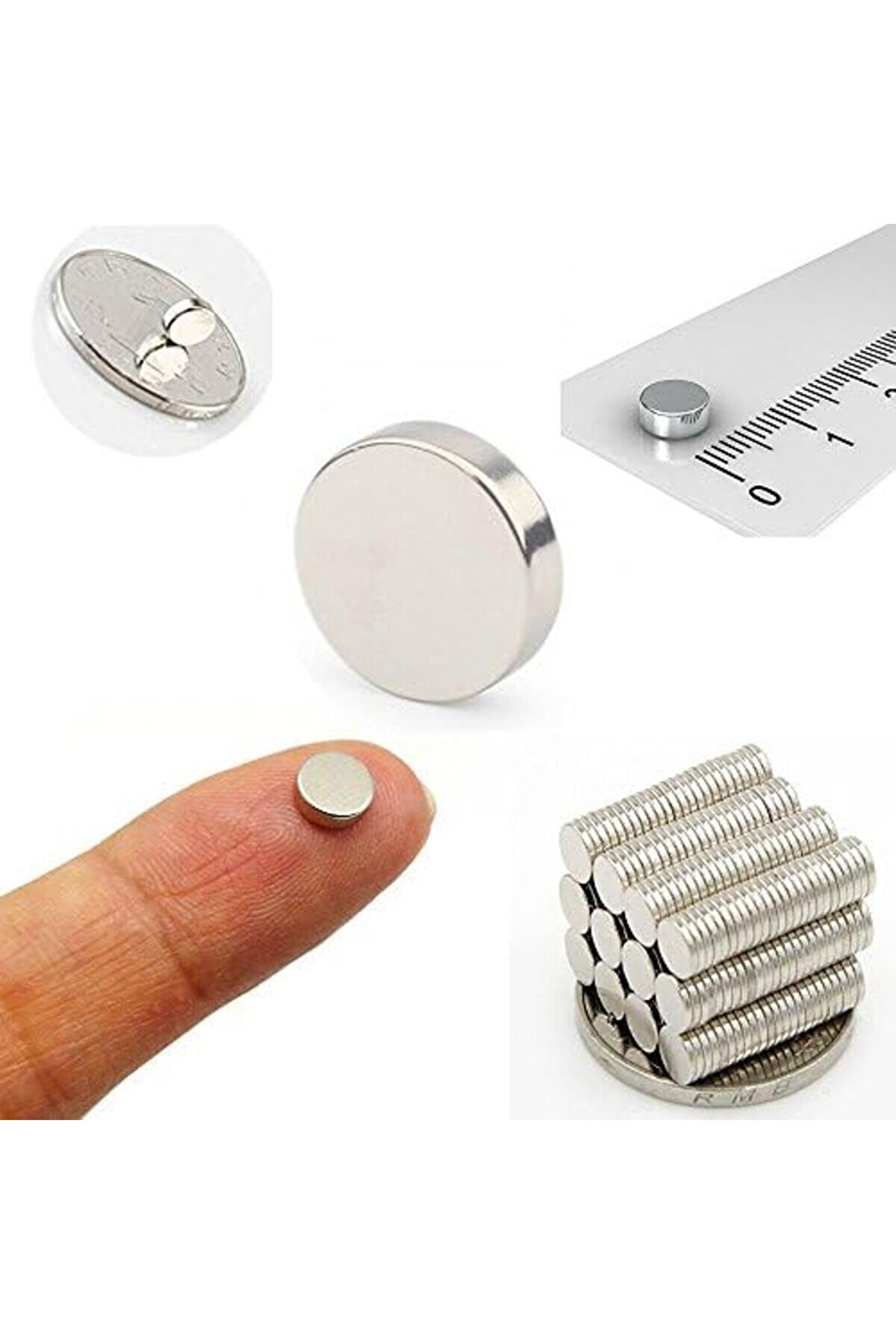 Neodi̇m Güçlü Mıknatıslar, Çok Amaçlı Buzdolabı Mıknatısları, Küçük Yuvarlak Di̇sk Mıknatısı, Beyaz Ta