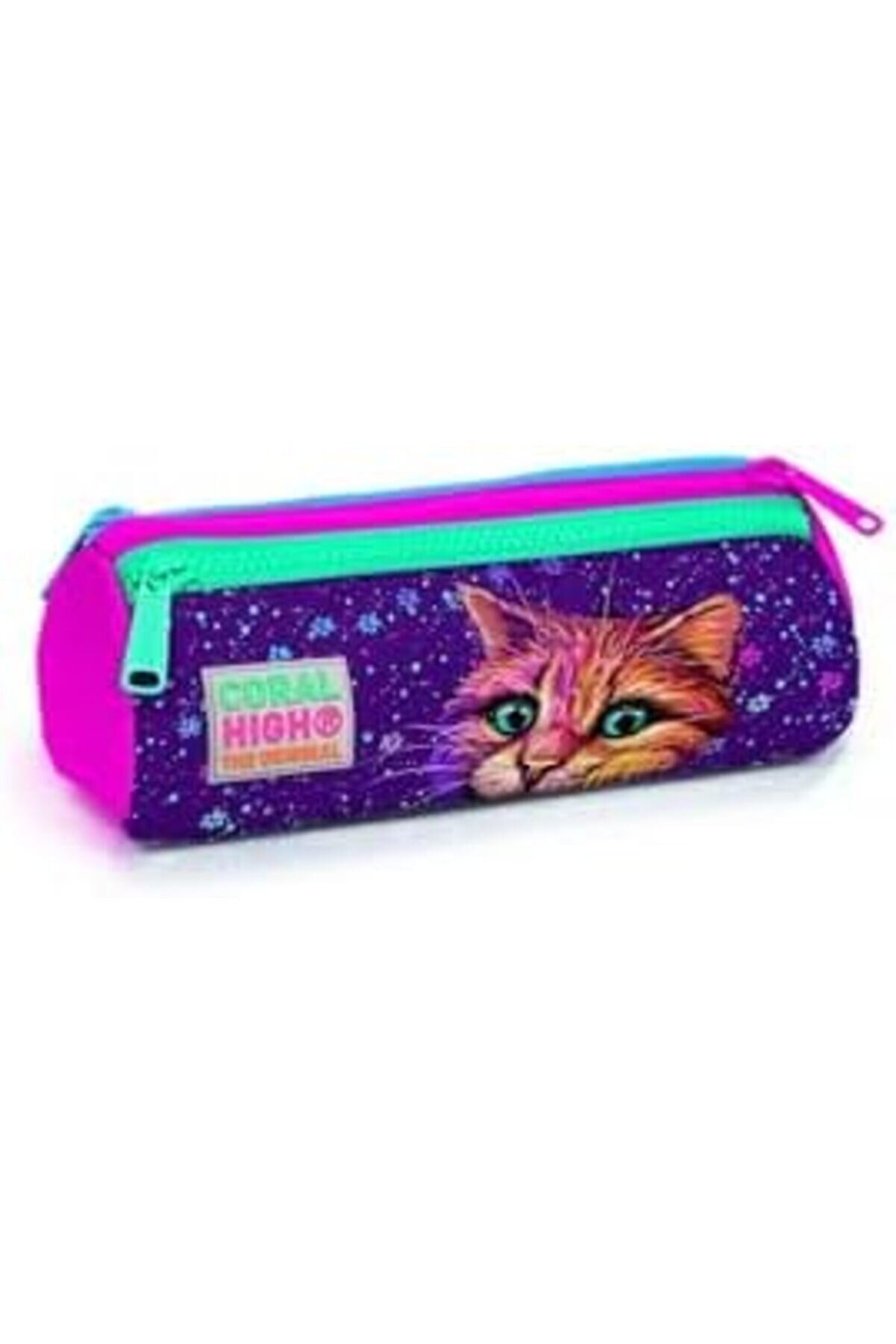 Modashi̇ne Mor Kedi̇ &Uuml;&ccedil; B&ouml;lmeli̇ &Ccedil;antası - Kız &Ccedil;ocuk Modascope 1014773
