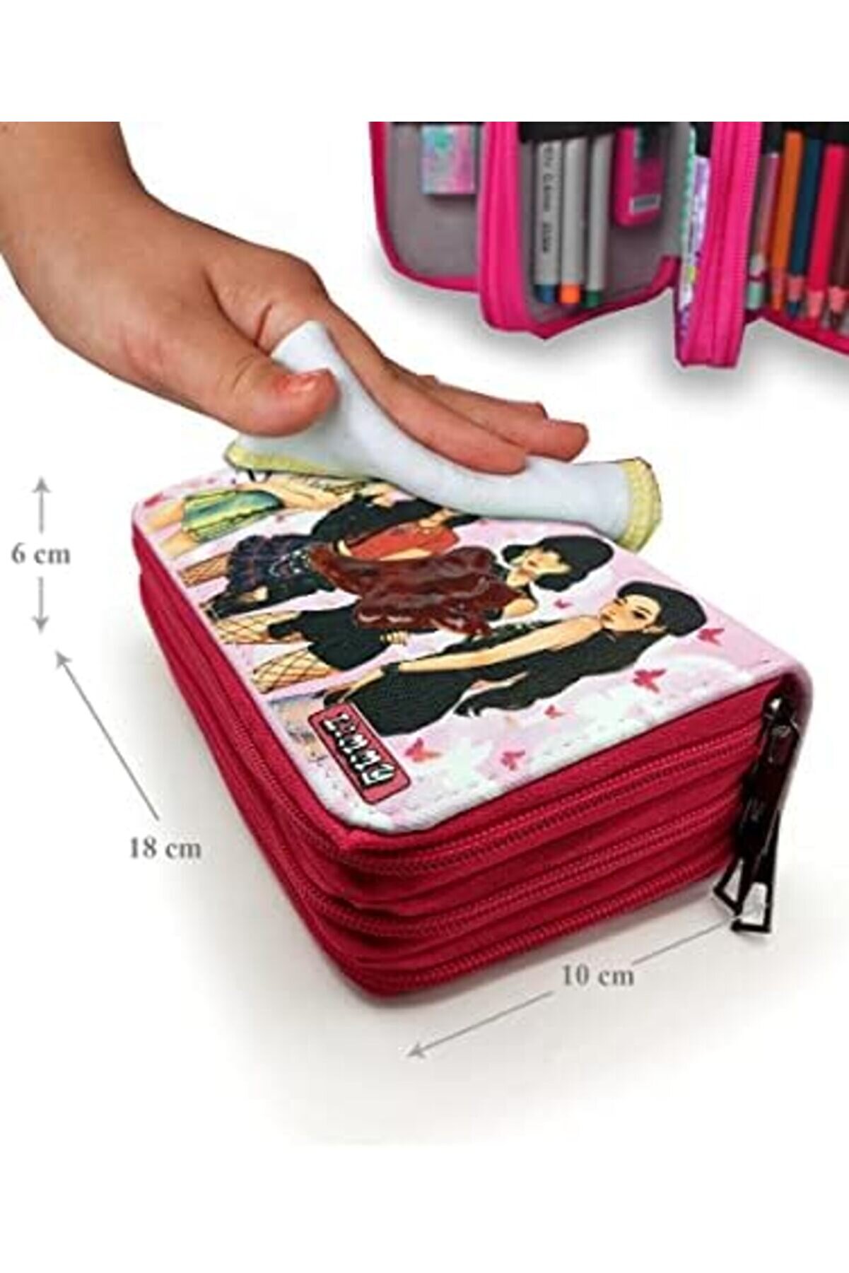 Modashi̇ne Kutusu Pi̇nk Organi̇zer Vegan Deri̇ Üç Bölmeli̇ -Pembe Modascope 1014773