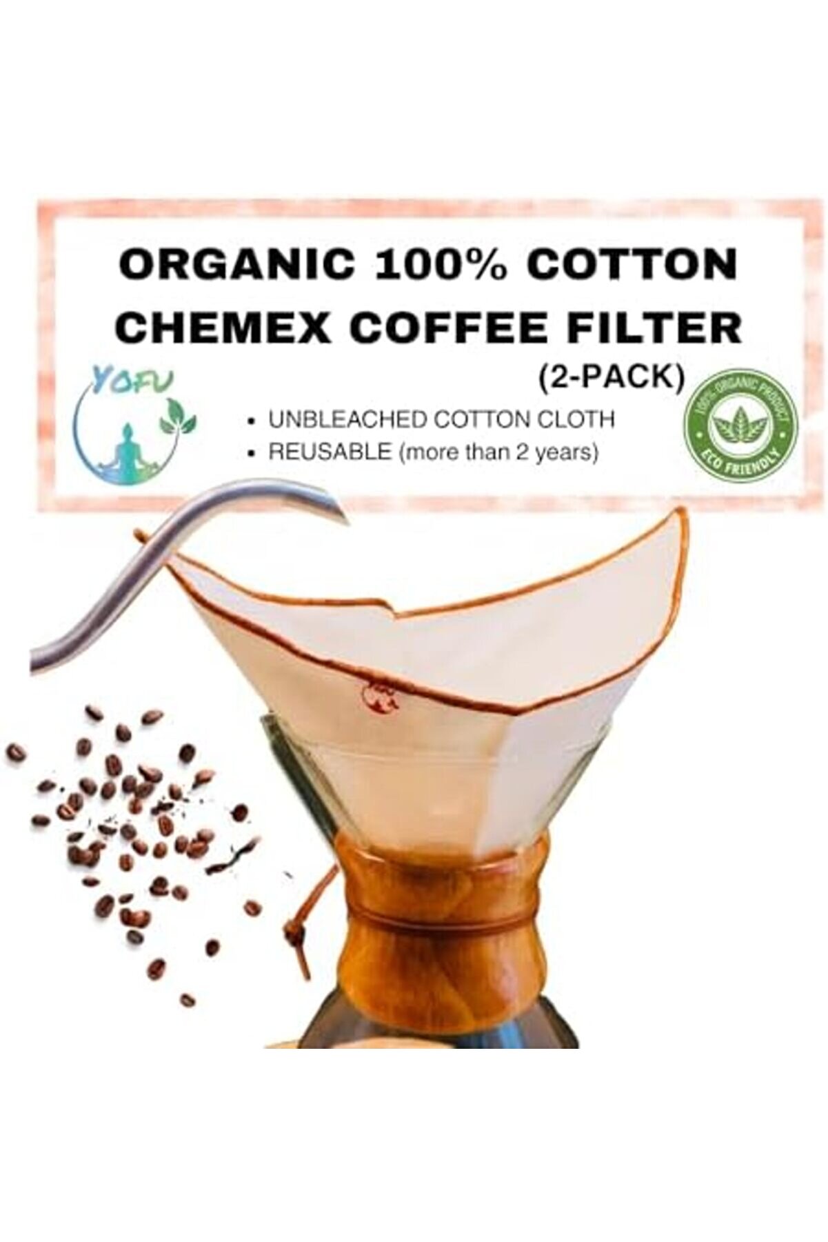 Modashi̇ne Adet) Yıkanabi̇li̇r, Kumaş Chemex Kahve Fi̇ltresi̇ Ağartılmamış%100 Ham Pamuk, Organi̇k, Ekoloj