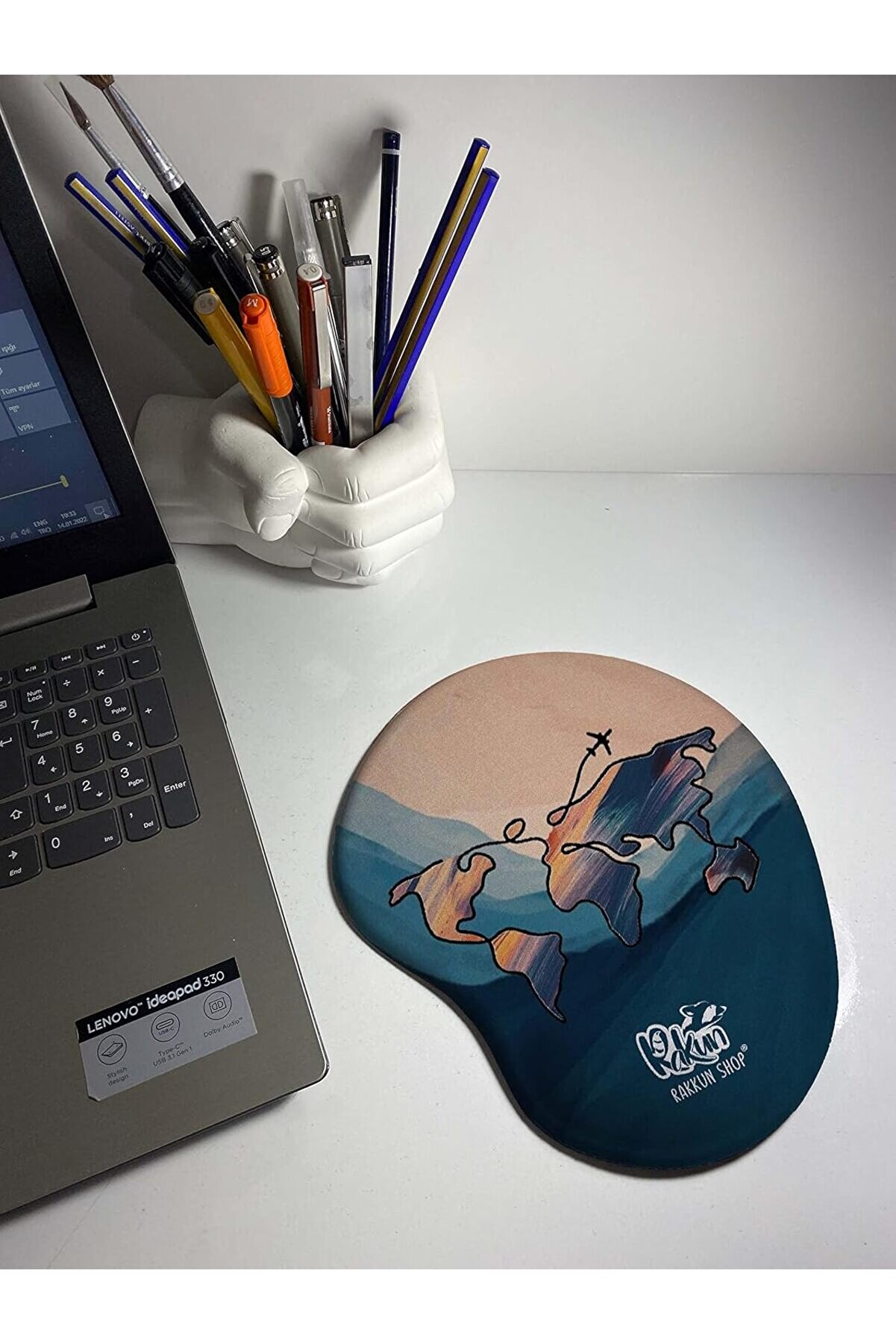 STOREMAX modashine - Dünya Haritası Baskılı Bilek Destekli Mouse Pad modascope 1014773