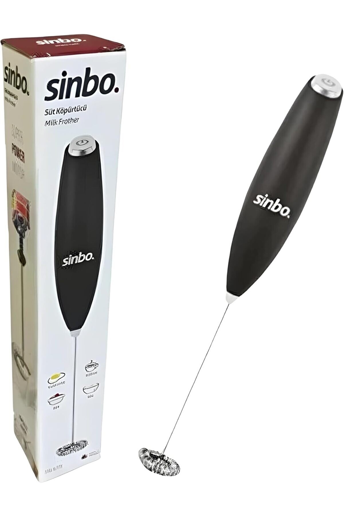 STOREMAX modashine Elektrikli Süt Köpürtücü, Pilli Mini Mikser, Paslanmaz Çelik Çırpıcı Uçlu, Siyah STO-6723