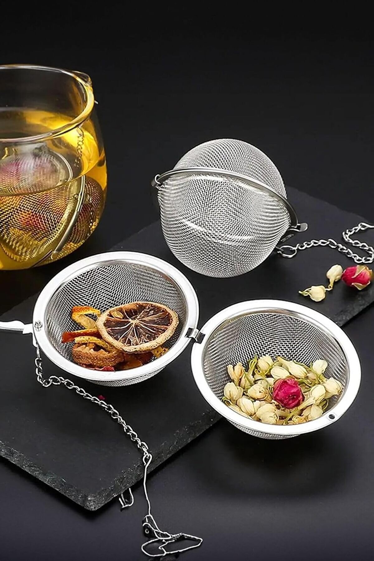 STOREMAX modashine Çelik Çay Demlik Küre Kilitleme Çay Topu - Pratik Çay Demleme Aparatı Tekli modascope 1014