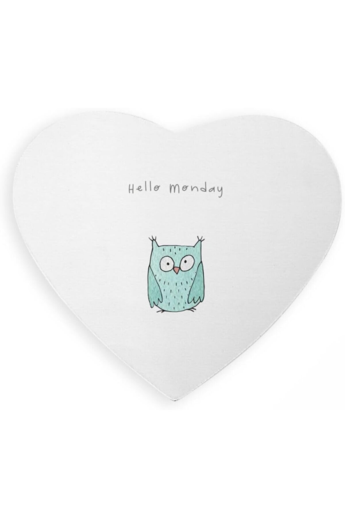 STOREMAX Sendromsuz Pazartesi Hediyesi Minimal Baykuş Tasarımlı Kalp Mouse Pad - Fare Altlığı 1175713