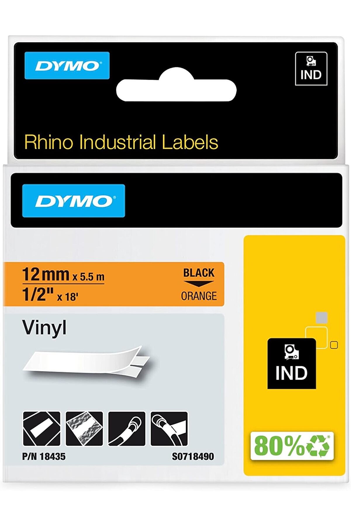 STOREMAX modashine , Renkli Şerit (12 mm x 5.5 mt), Turuncu/Siyah - 18435 modascope 1014773