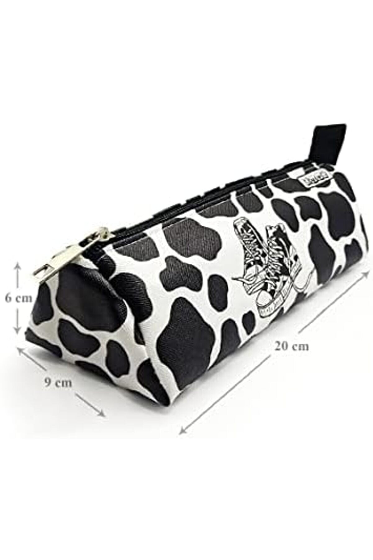 Kalem Kutusu İnek Desenli̇ Ayakkabı Detaylı Üçgen Kalemkutu Jumbo Vegan Deri̇ Kalemli̇k - Si̇yah 117571