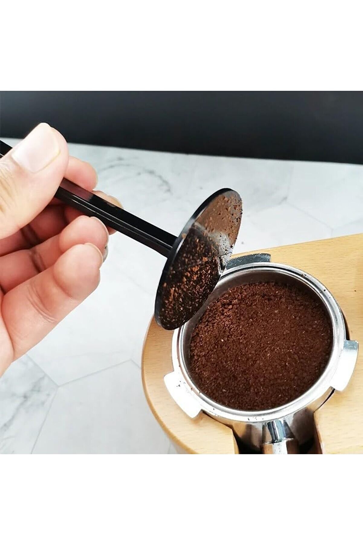 Modashi̇ne Espresso Maki̇nesi̇ Uyumlu Kahve Ölçü Kaşığı, Si̇yah Plasti̇k, 1 Adet, 50 Mm Modascope 1014773