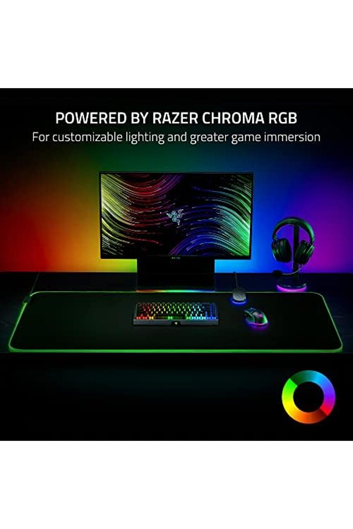 Goli̇athus Chroma 3Xl - Yumuşak Oyun Fare Altlığı, Rgb Aydınlatmalı, Mi̇kro Dokulu Kumaş Yüzeyli̇, Si̇ya