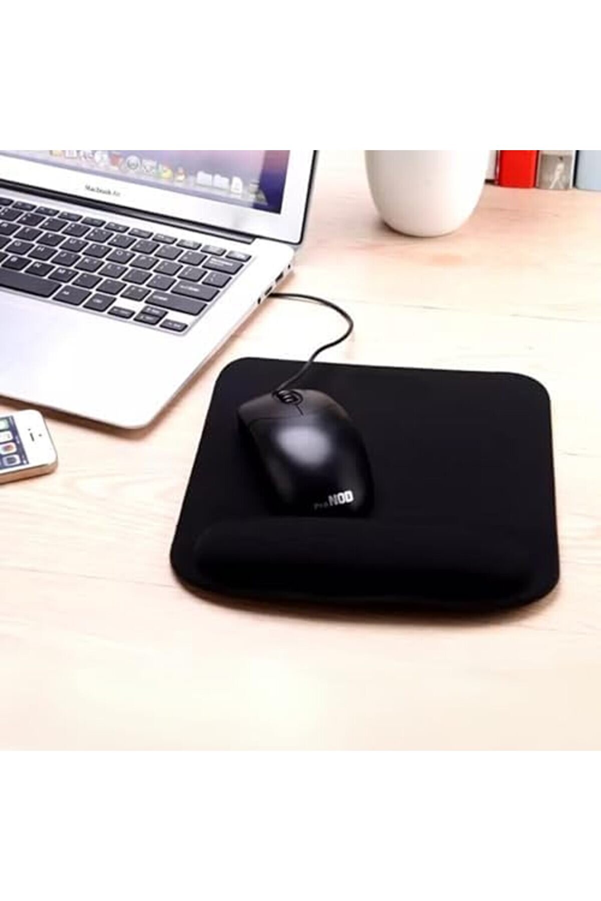 Eli̇zzashop Bi̇lek Destekli̇ Mouse Pad Ergonomi̇k Kaymaz Taban Mouse Pad, Bi̇lek Koruyucu Tasarım Si̇yah E