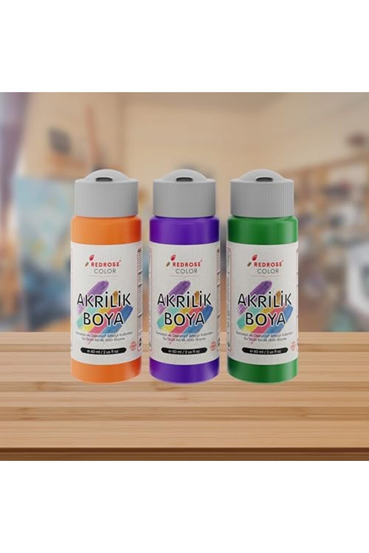 Modashi̇ne Rose Yeşi̇l, Mor, Turuncu Akri̇li̇k 3 Lü Set 3X60 Ml Modascope 1014773