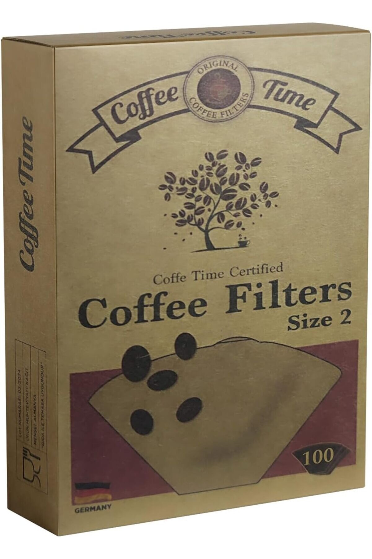 STOREMAX modashine Time Sertifikalı Filtre Kahve Kağıdı Coffee Filters 1/2 2 Numara 100'lü Paket modasco
