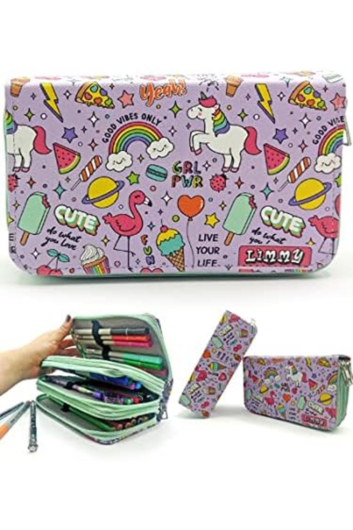 Modashi̇ne Kutusu - Organi̇zer Vegan Deri̇ Üç Bölmeli̇ - Yeşi̇l Modascope 1014773