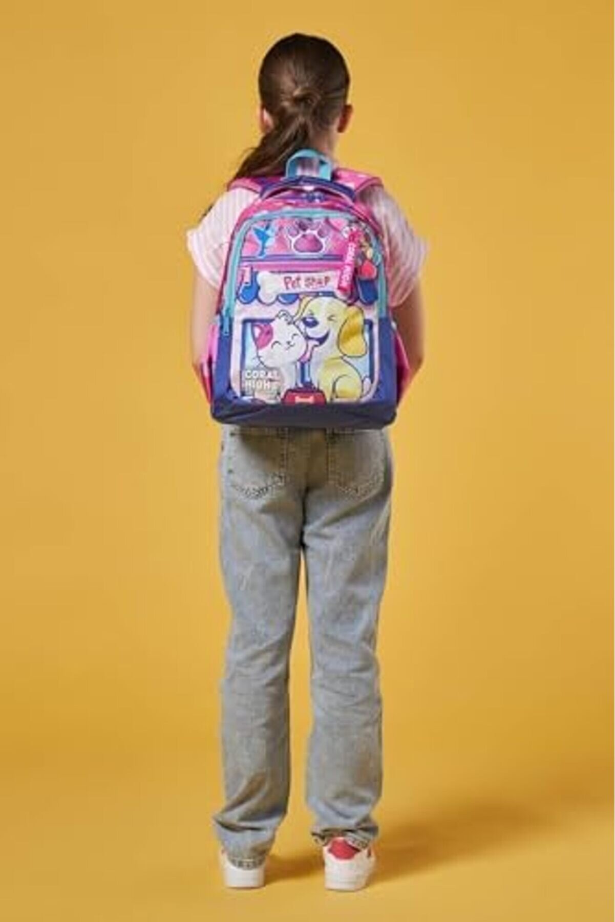 Modashi̇ne Kedi̇ Köpek Desenli̇ Kız Çocuk İlkokul Çantası Ve Günlük Sırt Çantası Modascope 1014773