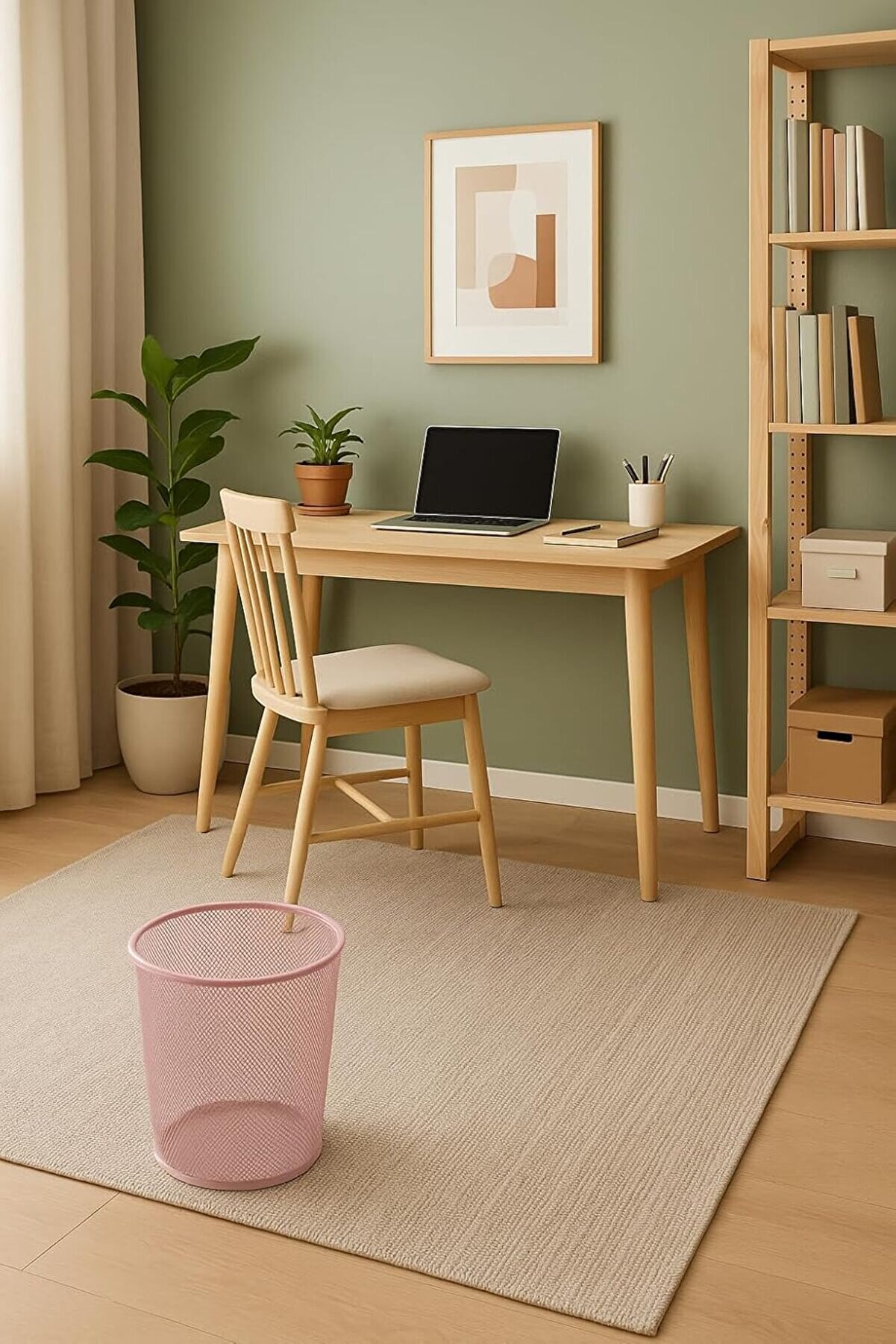 STOREMAX Tam Delikli Metal Fileli Toz Pembe Çöp Kovası - ND-1044 1175713