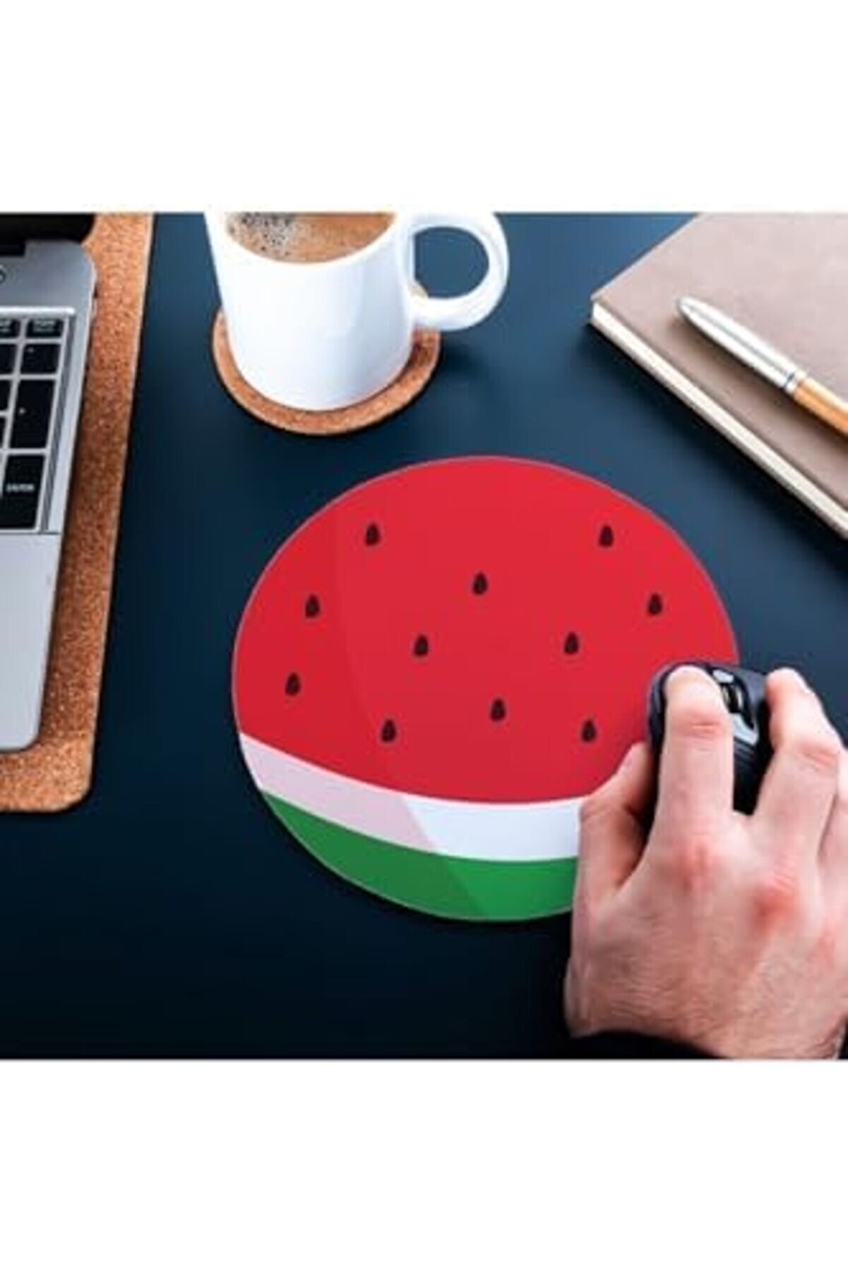 Modashi̇ne Desenli̇ Yuvarlak Mouse Pad - Mousepad - Mouse Pad - Fare Altlığı Modascope 1014773