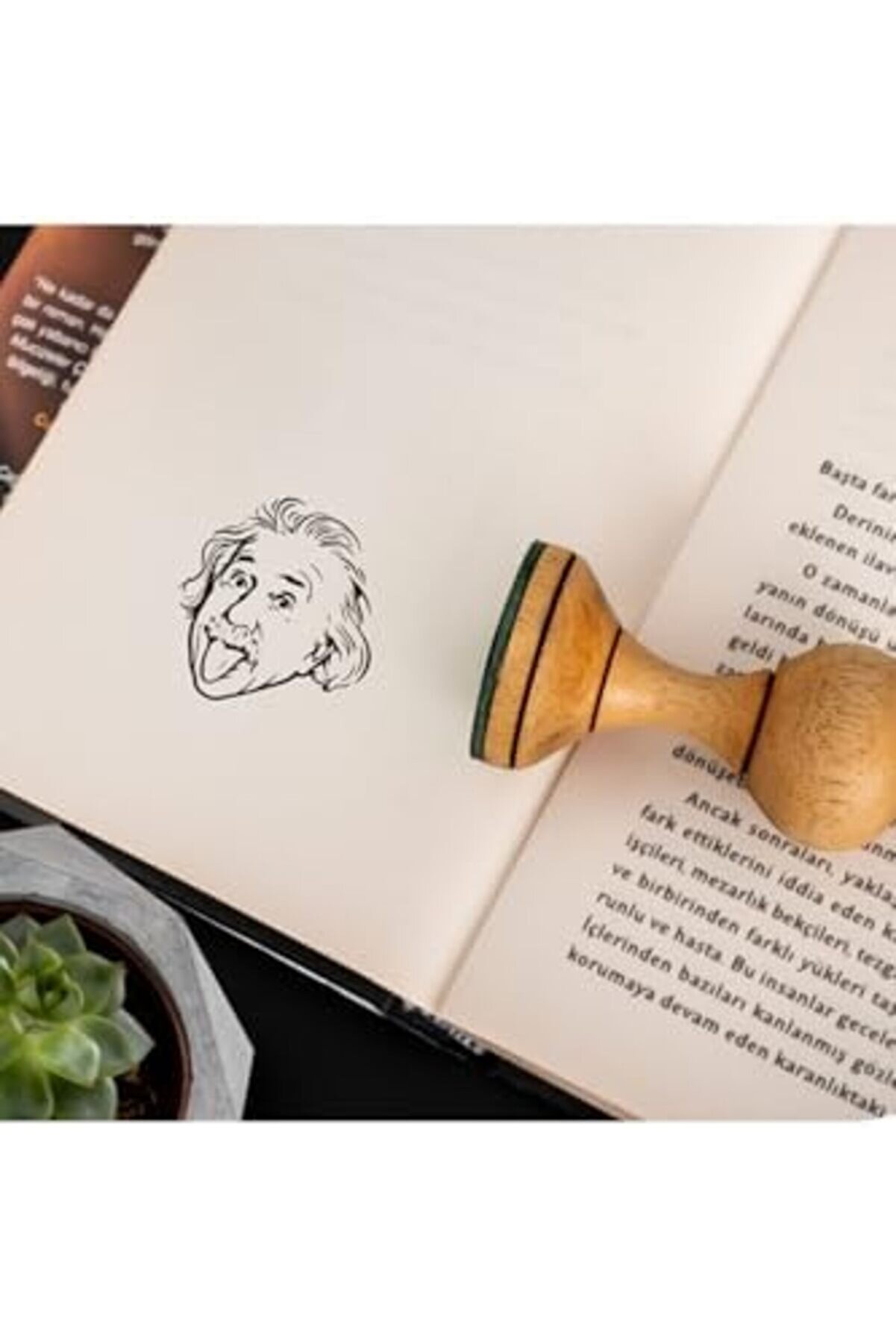Modashi̇ne Hedi̇ye Tasarımlı Espri̇li̇ Mühür - Ahşap Ki̇tap Mühür - Defter Kaşe Modascope 1014773