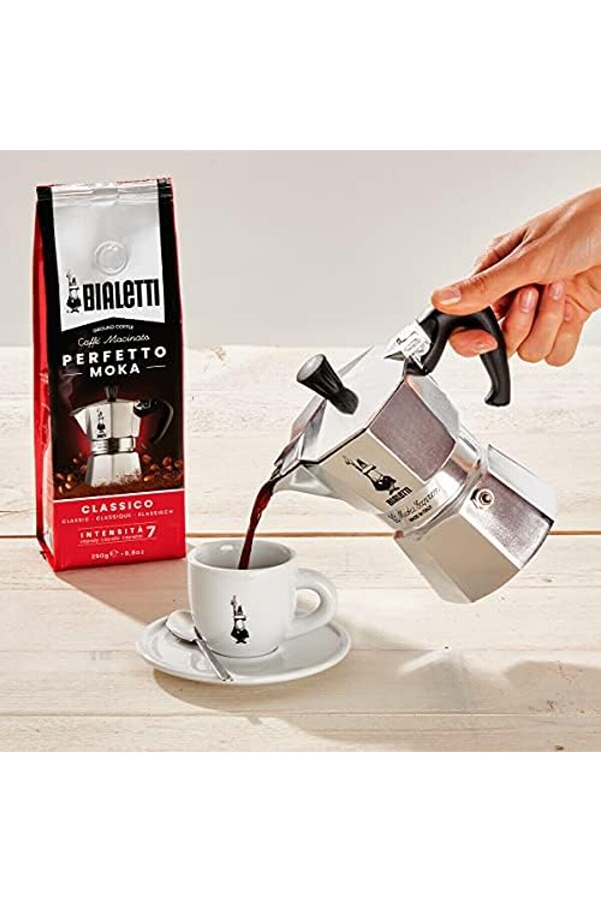 Modashi̇ne - 3 Cups Ocak Üstü Espresso Pi̇şi̇ri̇ci̇ - 130Ml - Gümüş Renk - Gövde - Patentli̇ Valfi̇ - Tüm