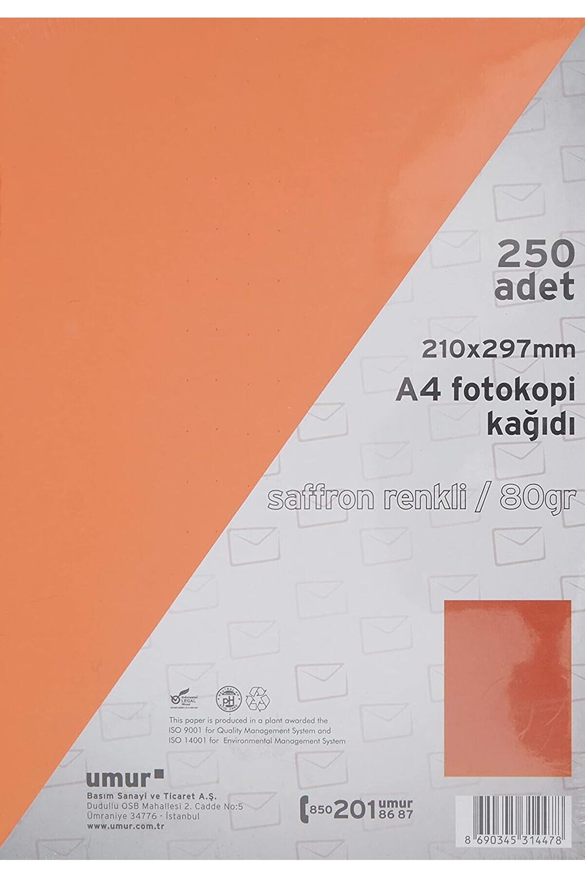 STOREMAX modashine A4 Renkli Fotokopi Kağıdı, Saffron, 250 Yaprak modascope 1014773