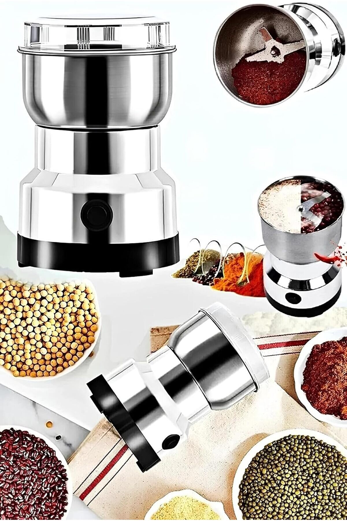 STOREMAX Kahve Öğütücü Metal Bıçaklı Un Tahıl Fındık Pirinç Öğütücü Çok Fonksiyonlu 200W mrtshoppn