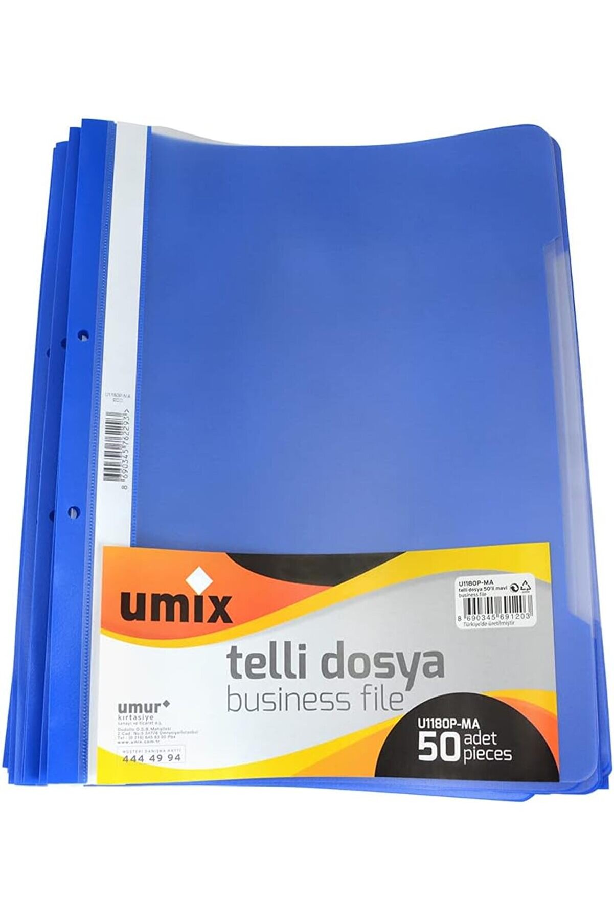 STOREMAX modashine A4 TELLİ DOSYA 50'Lİ MAVİ modascope 1014773