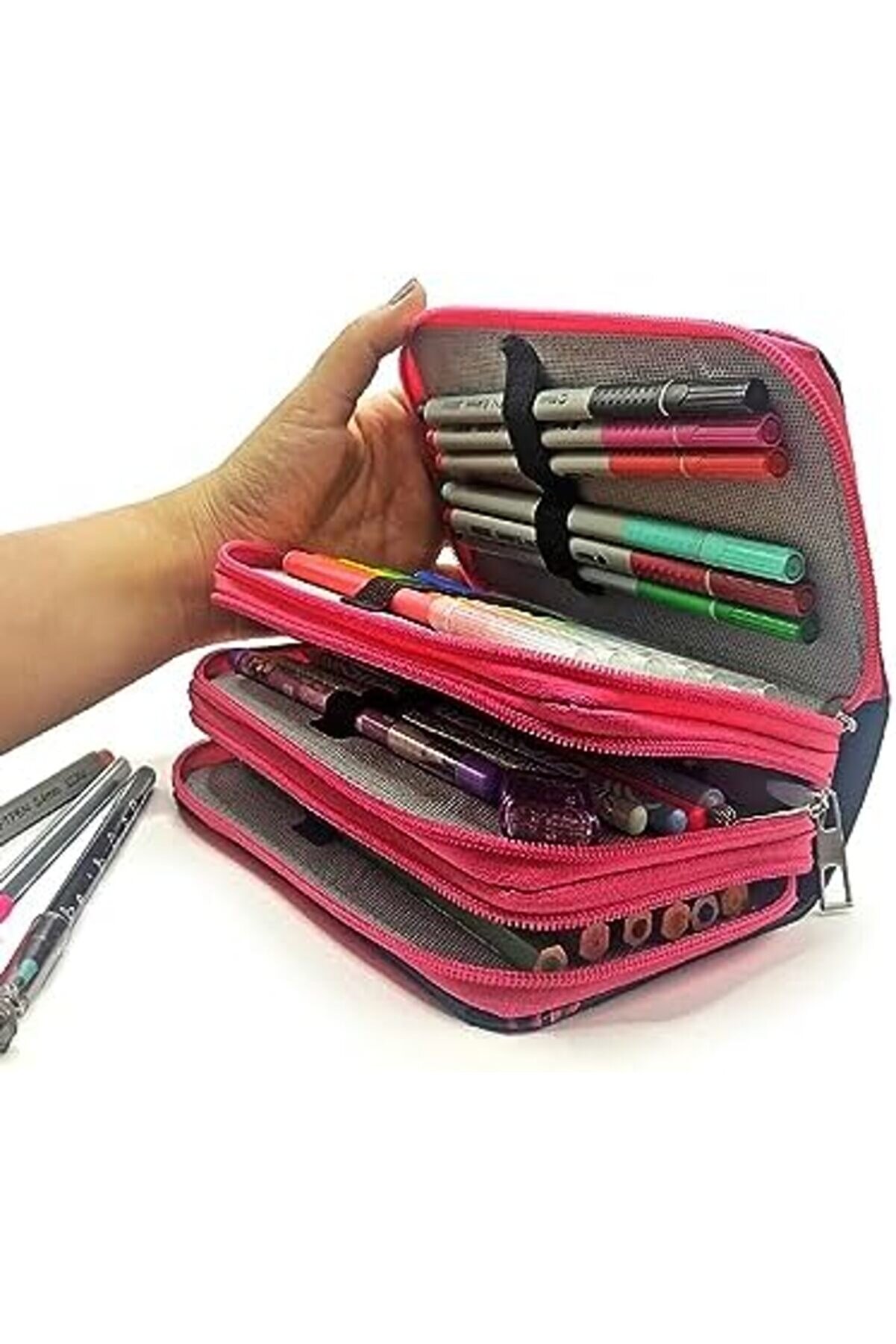 Modashi̇ne Kutusu Si̇yah Organi̇zer Vegan Deri̇ Üç Bölmeli̇ Modascope 1014773