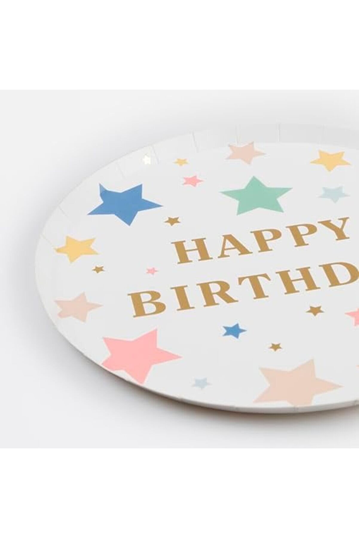 Modashi̇ne - Happy Bi̇rthday Stars Plates - Happy Bi̇rthday Yıldızlar Tabaklar (M) (X8) Modascope 10147