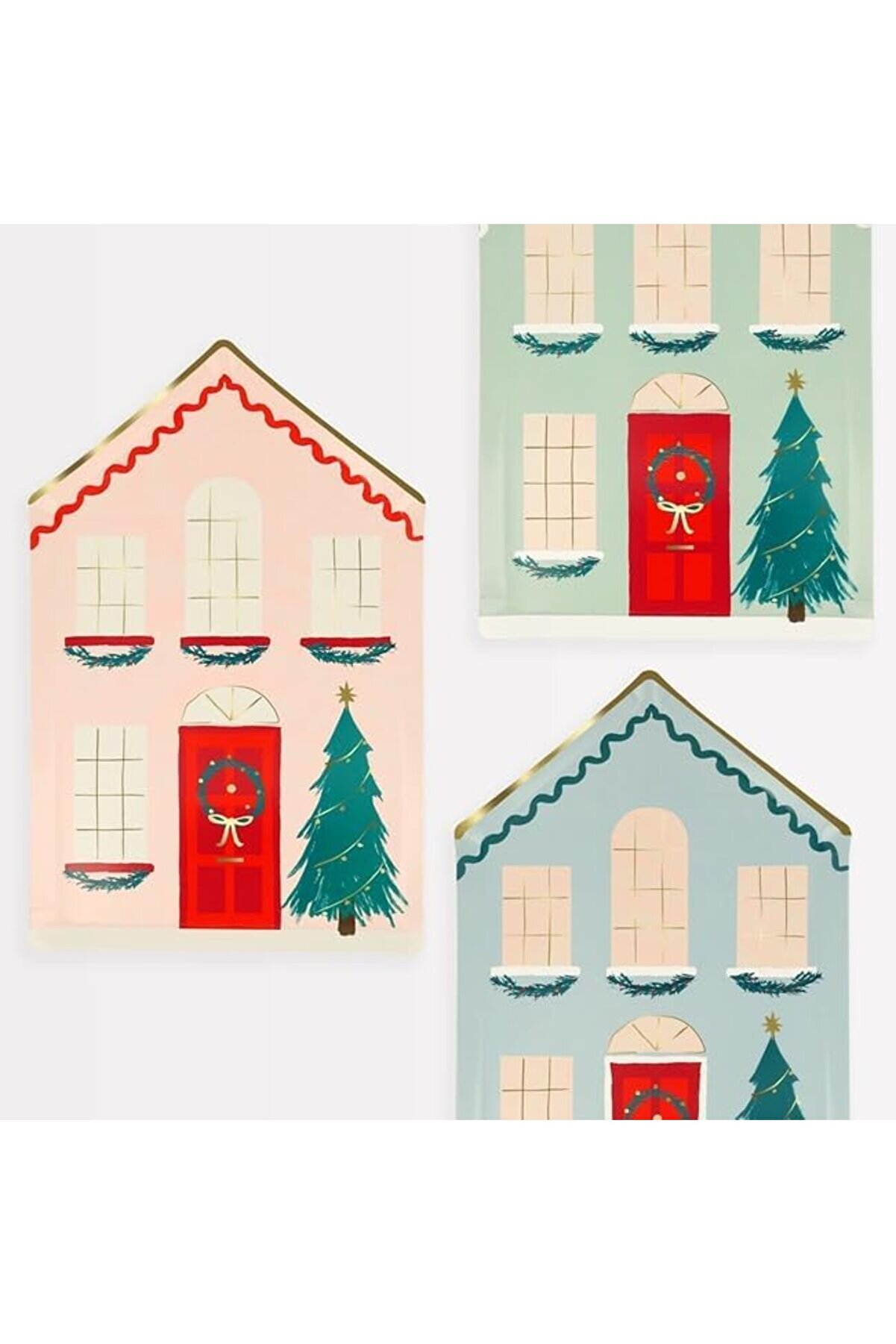 Modashi̇ne - Festi̇ve Plates - Kutlama Evi̇ Tabak (8 Li̇) Modascope 1014773