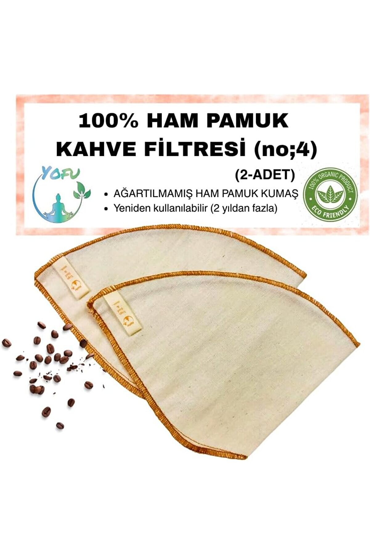 STOREMAX modashine adet) Yıkanabilir, Kumaş Kahve Filtresi (no:4) Ağartılmamış%100 Ham Pamuk, Organik, Ekoloj