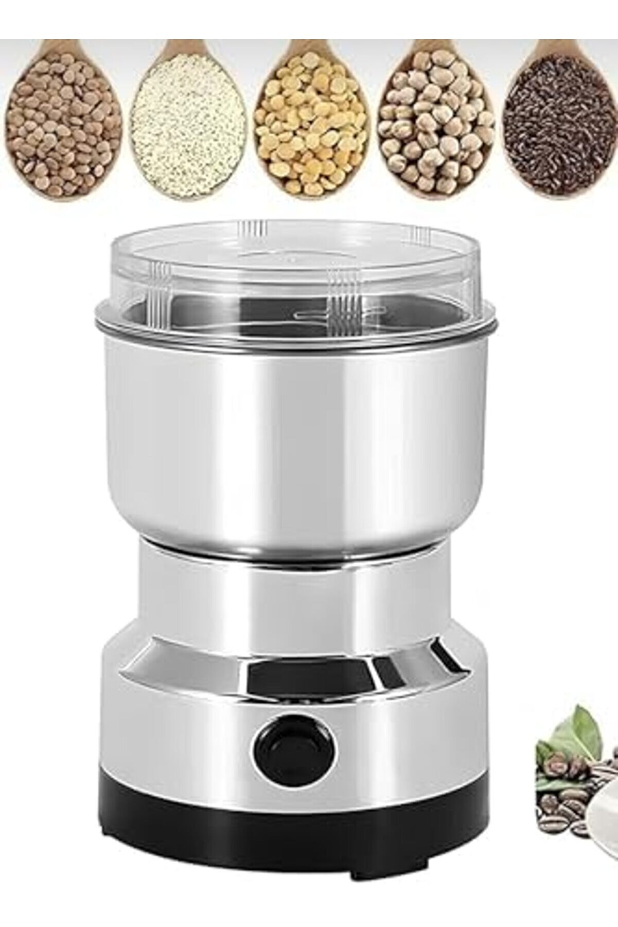 Kahve Öğütücü Metal Bıçaklı Un Tahıl Fındık Pi̇ri̇nç Öğütücü Çok Fonksi̇yonlu 200W Mrtshoppn