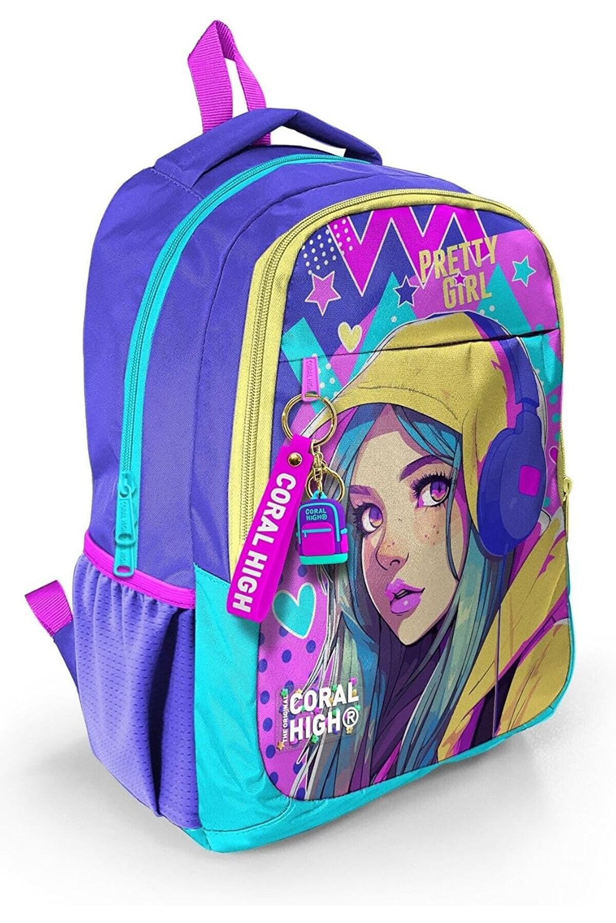 STOREMAX High Lavanta Turkuaz Kulaklıklı Kız İlkokul Ortaokul ve Günlük Sırt Çantası - Kız Çocuk 1175713