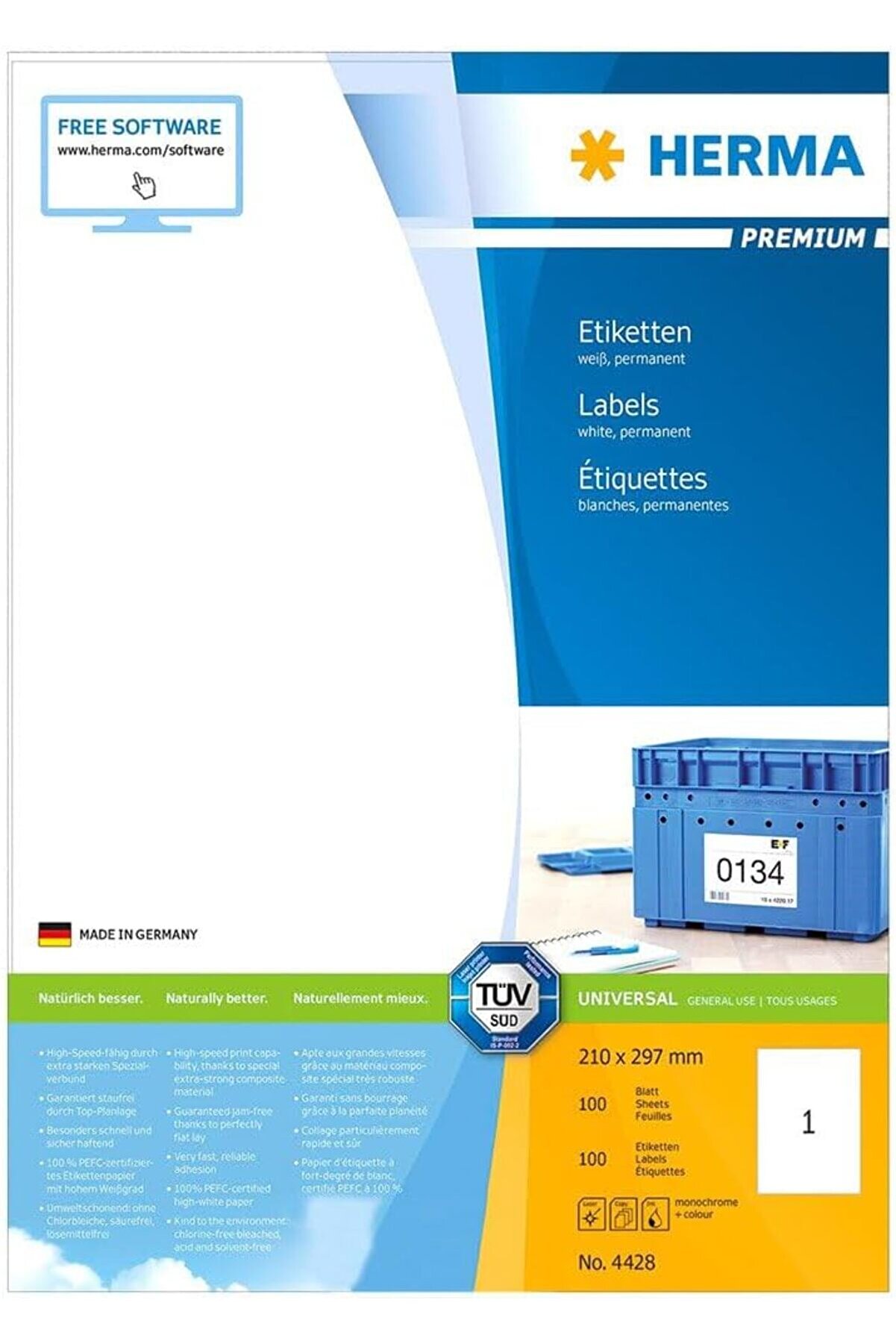 STOREMAX modashine Kuyumcu Etiketi A4 100 210x297 Beyaz modascope 1014773