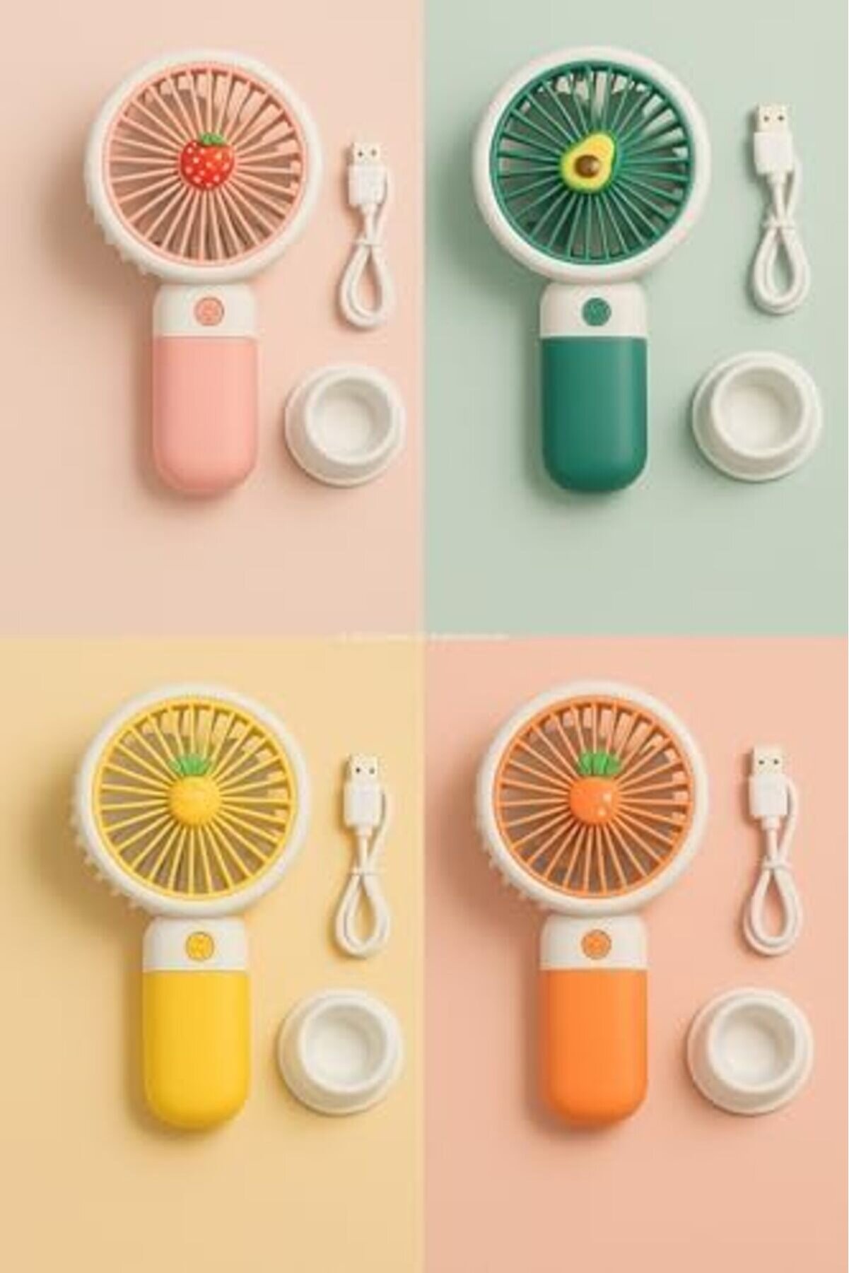 Pltnstoreshop Mi̇ni̇ Meyveli̇ El Fanı, Taşınabi̇li̇r Sessi̇z El Vanti̇latörü, Kompakt Seri̇nleti̇ci̇, Yaz Tati̇