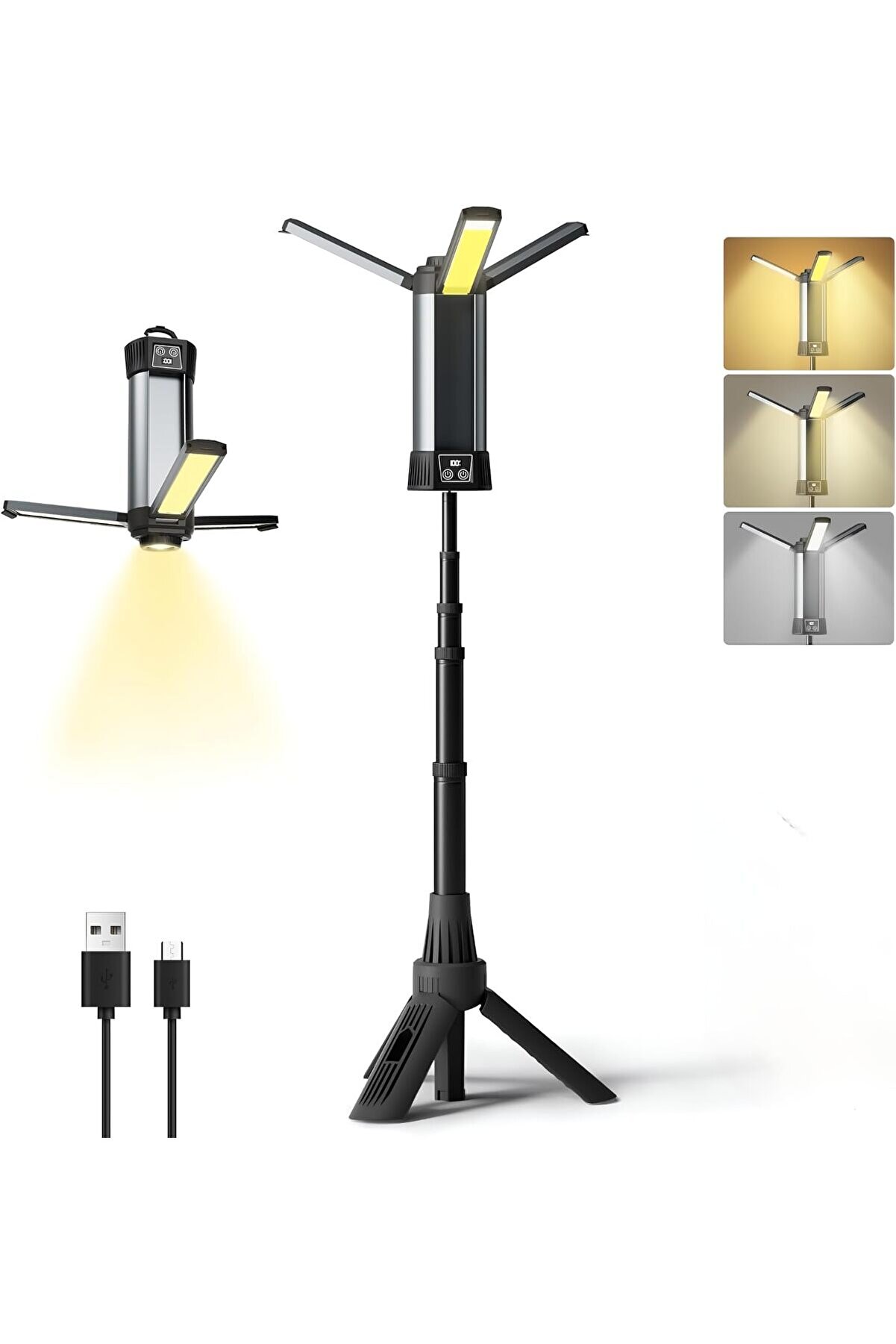 STOREMAX modashine Edilebilir LED Çalışma Işığı Şantiye Aydınlatması Kablosuz Çalışma Seti, 500/1000/2000 Lüm