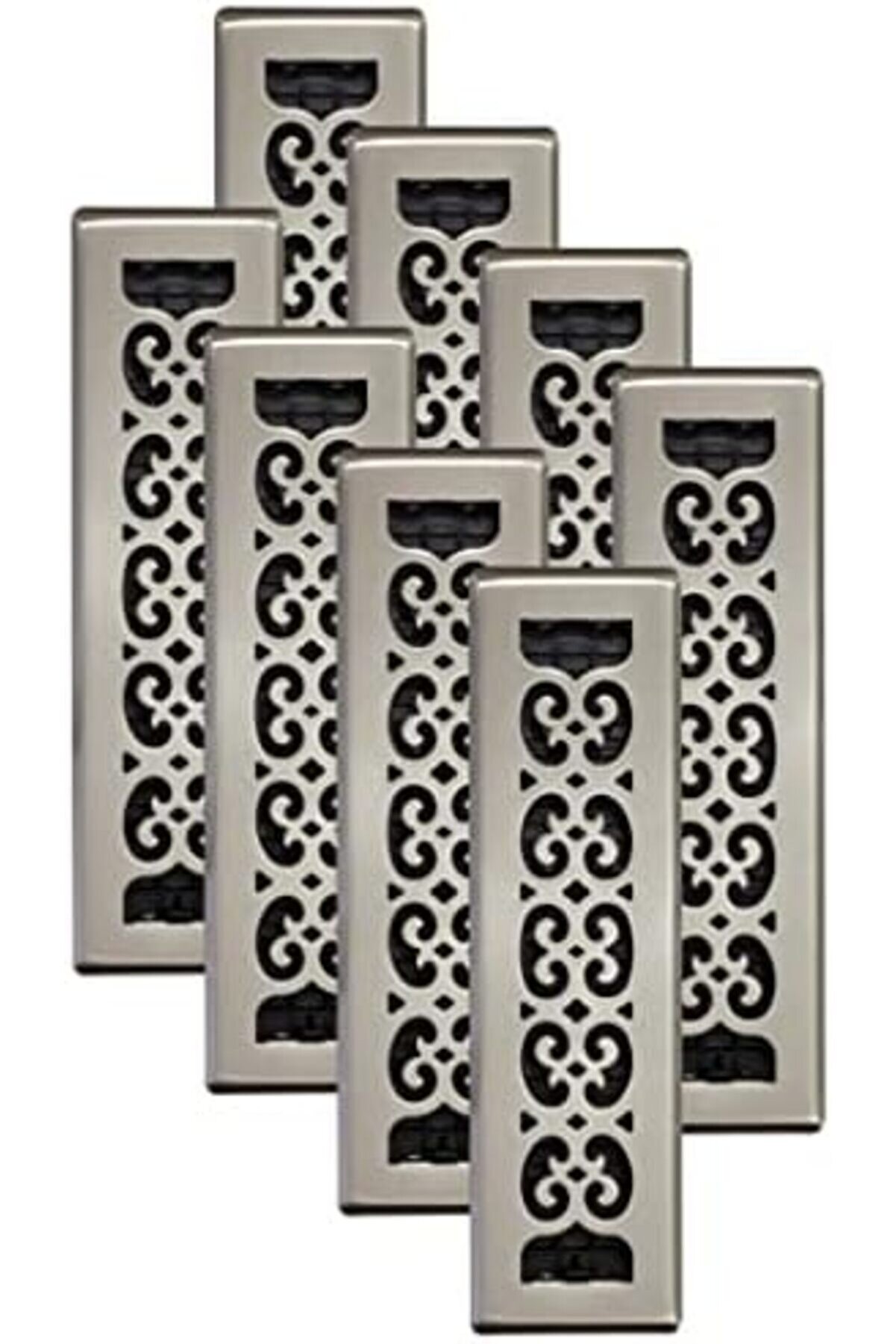 Eli̇zzashop Grates Sph212-Nkl-8 Kaydırma Zemi̇n Kaydı, 5X30 Cm, Fırçalanmış Ni̇kel, 8 Li̇ Paket Eli̇