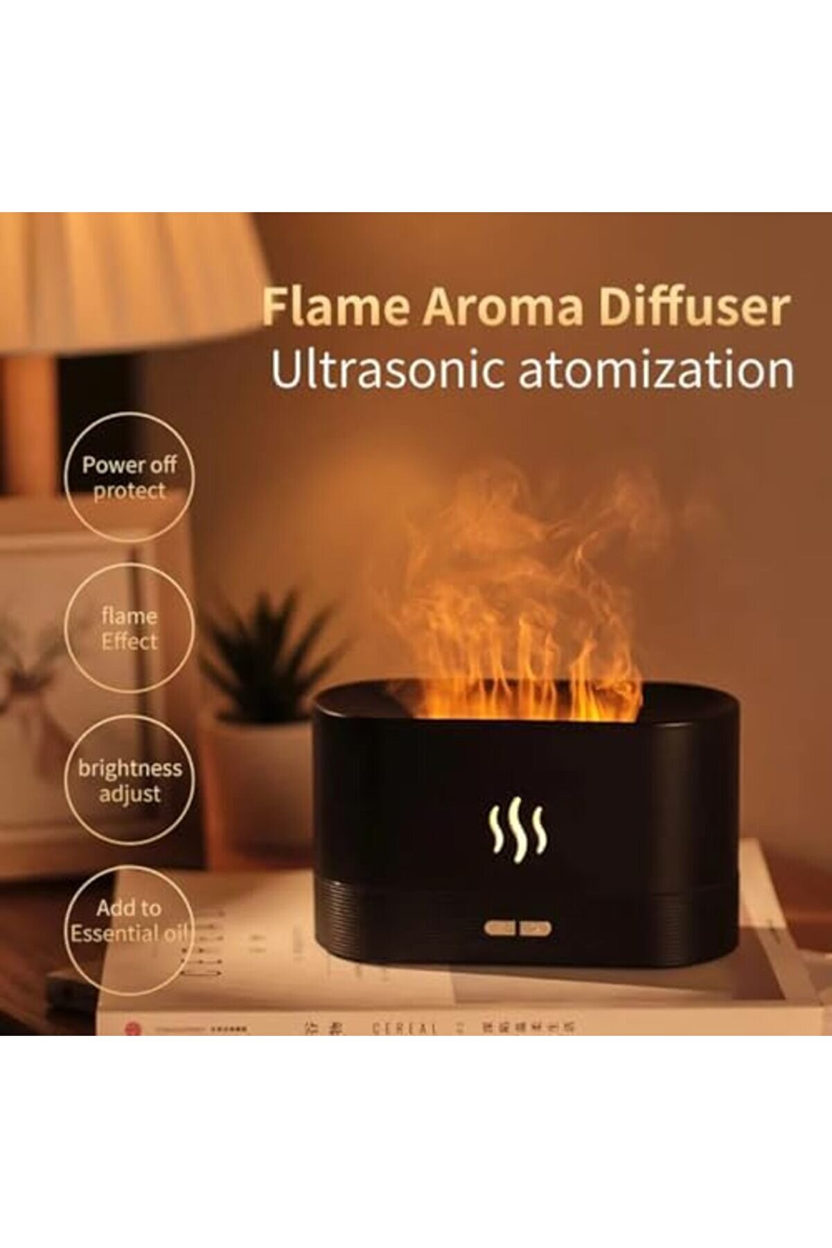 Pltnstoreshop Renkli̇ Şömi̇ne Tasarımı Hava Nemlendi̇ri̇ci̇, Aromaterapi̇ Özelli̇kli̇ Oda Kokusu, Led Işıklı