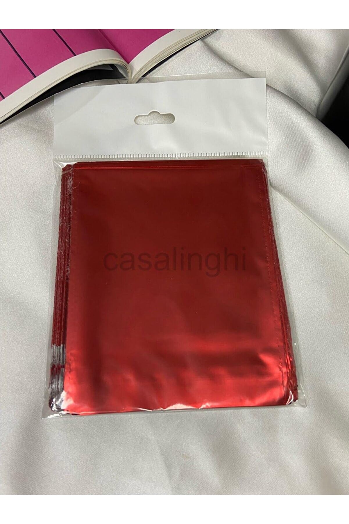 STOREMAX modashine Kırmızı Tek Renk Lüx Hediye Paketi Poşet Red Wrap 11x12 Cm (Kırmızı) 50li modascope 101477
