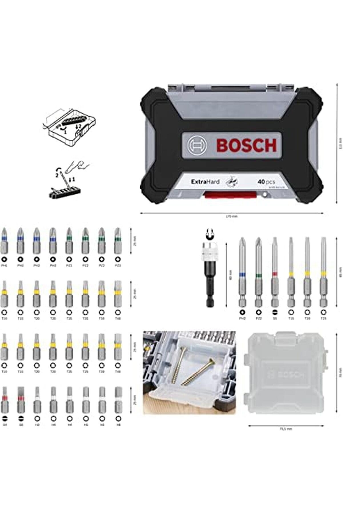 Professi̇onal 40 Adet Tornavi̇da Uç Seti̇ 1014773