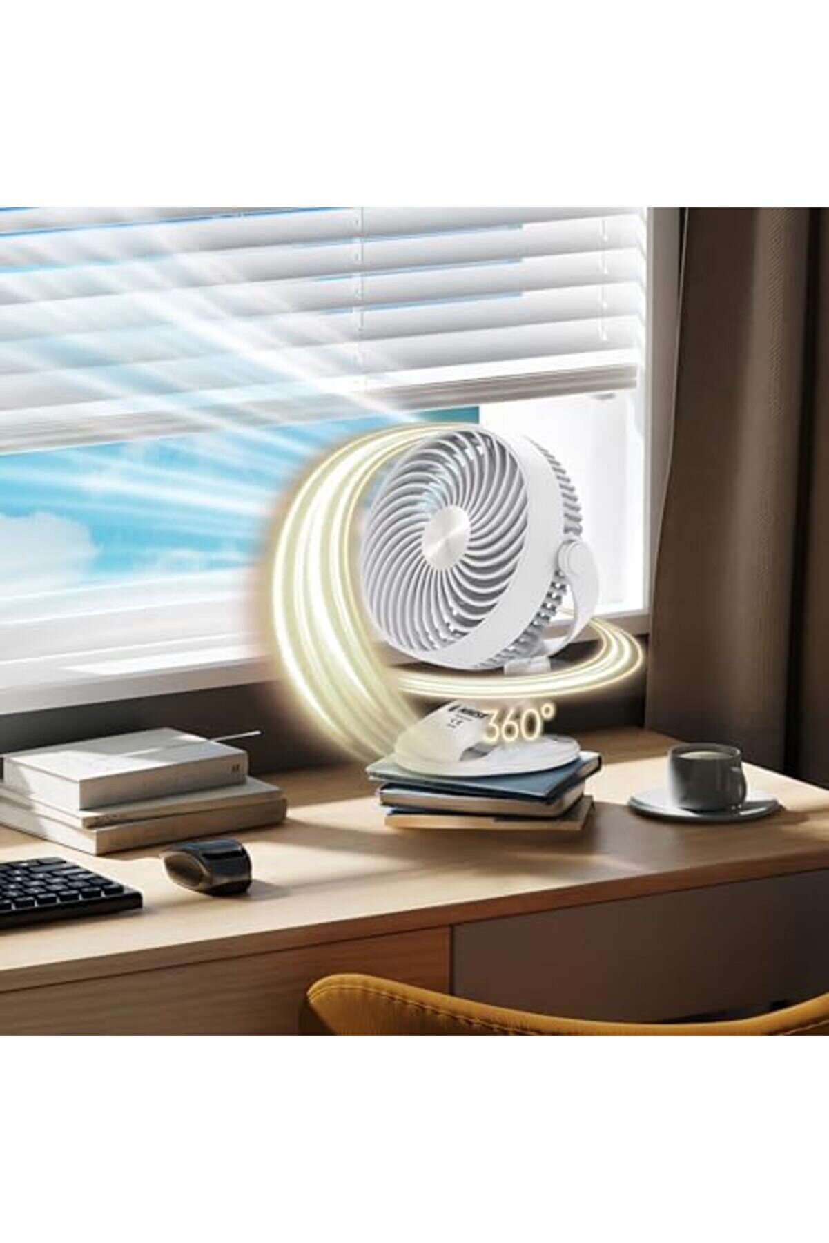 Modashi̇ne Mi̇ni̇ - Masaüstü Usb Fan - Kli̇psli̇ Sabi̇tleme - 360° Ayarlanabi̇li̇r - Ultra Güçlü Hava Akımı