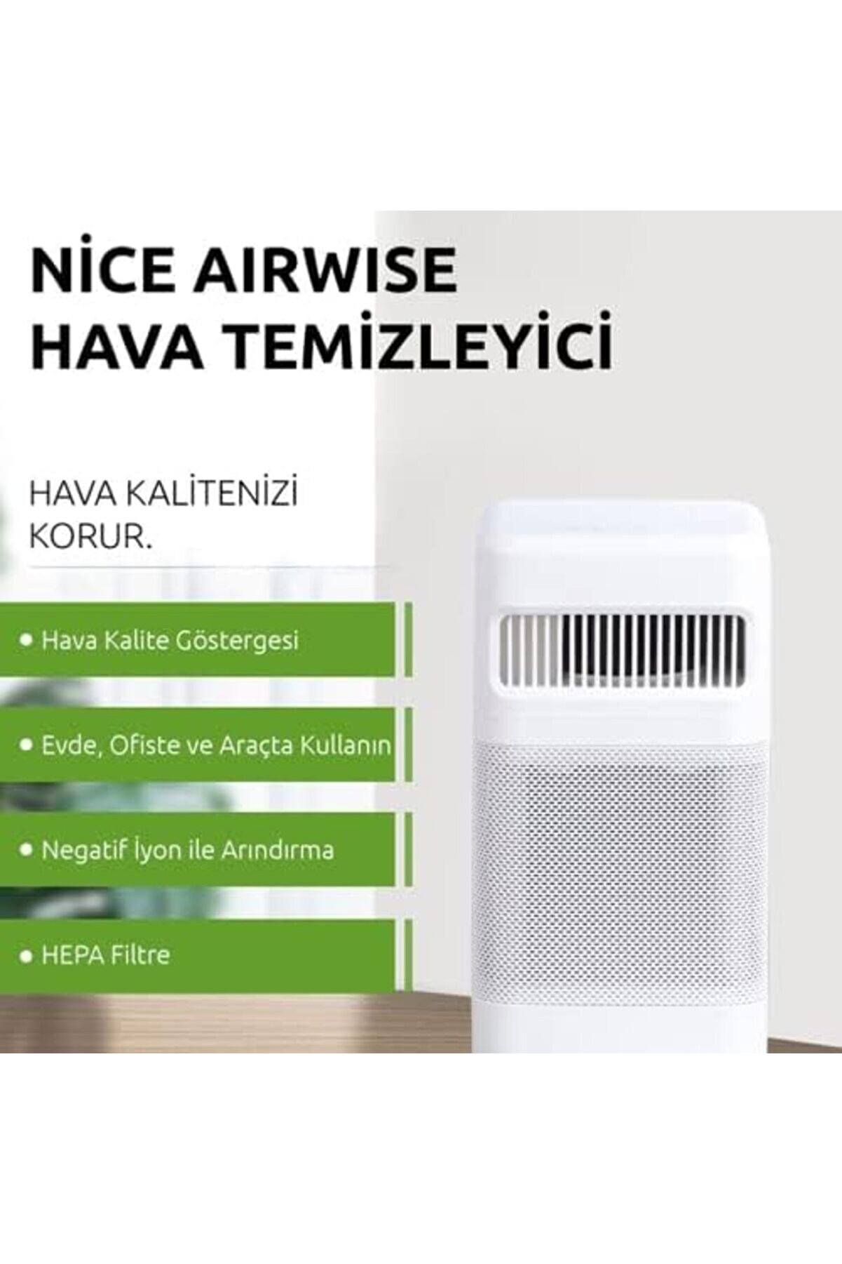 Modashi̇ne Ai̇rwi̇se Oda Hava Temi̇zleyi̇ci̇si̇, 13 Fi̇ltrasyon, 24W, Beyaz Modascope 1014773