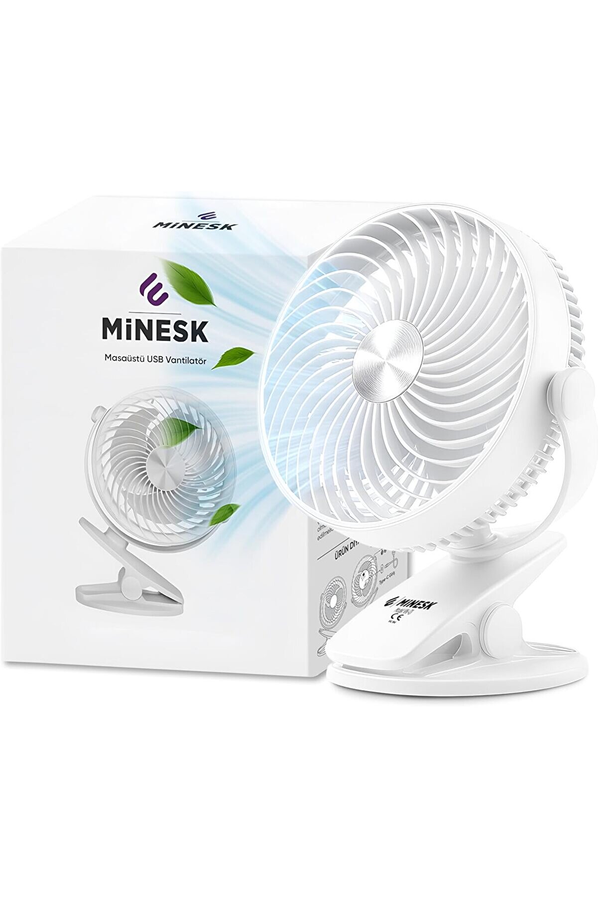 STOREMAX modashine Mini - Masaüstü USB Fan - Klipsli Sabitleme - 360° Ayarlanabilir - Ultra Güçlü Hava Akımı