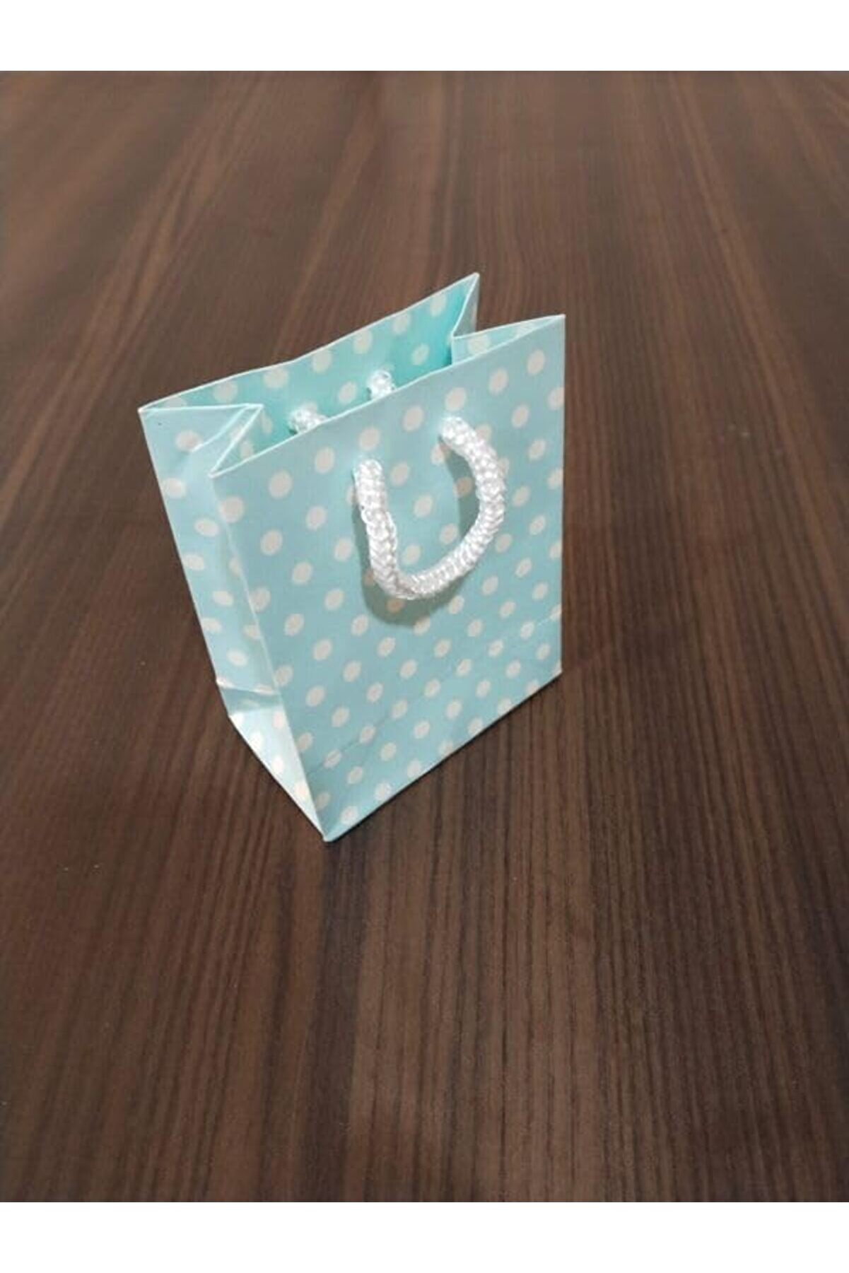 Modashi̇ne Saplı Torba Torba &Ccedil;anta Mavi̇ Puanlı 8X5X11 Cm 25 Adet Modascope 1014773