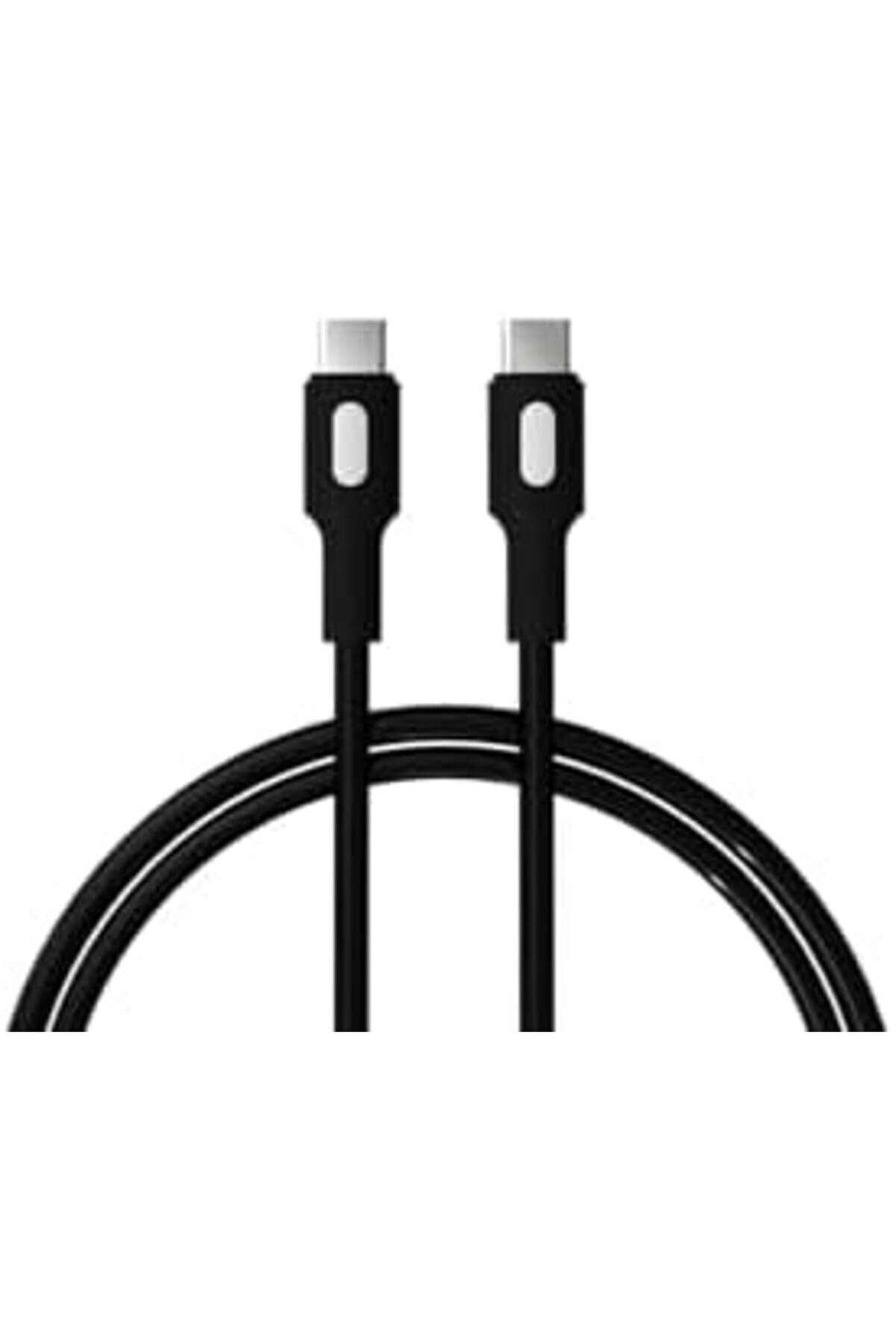 Pltenshoppng Coral Type C-C Power Deli̇very Hızlı Şarj Kablosu, Si̇yah Kablo, Beyaz/Si̇yah Uçlar (150 C