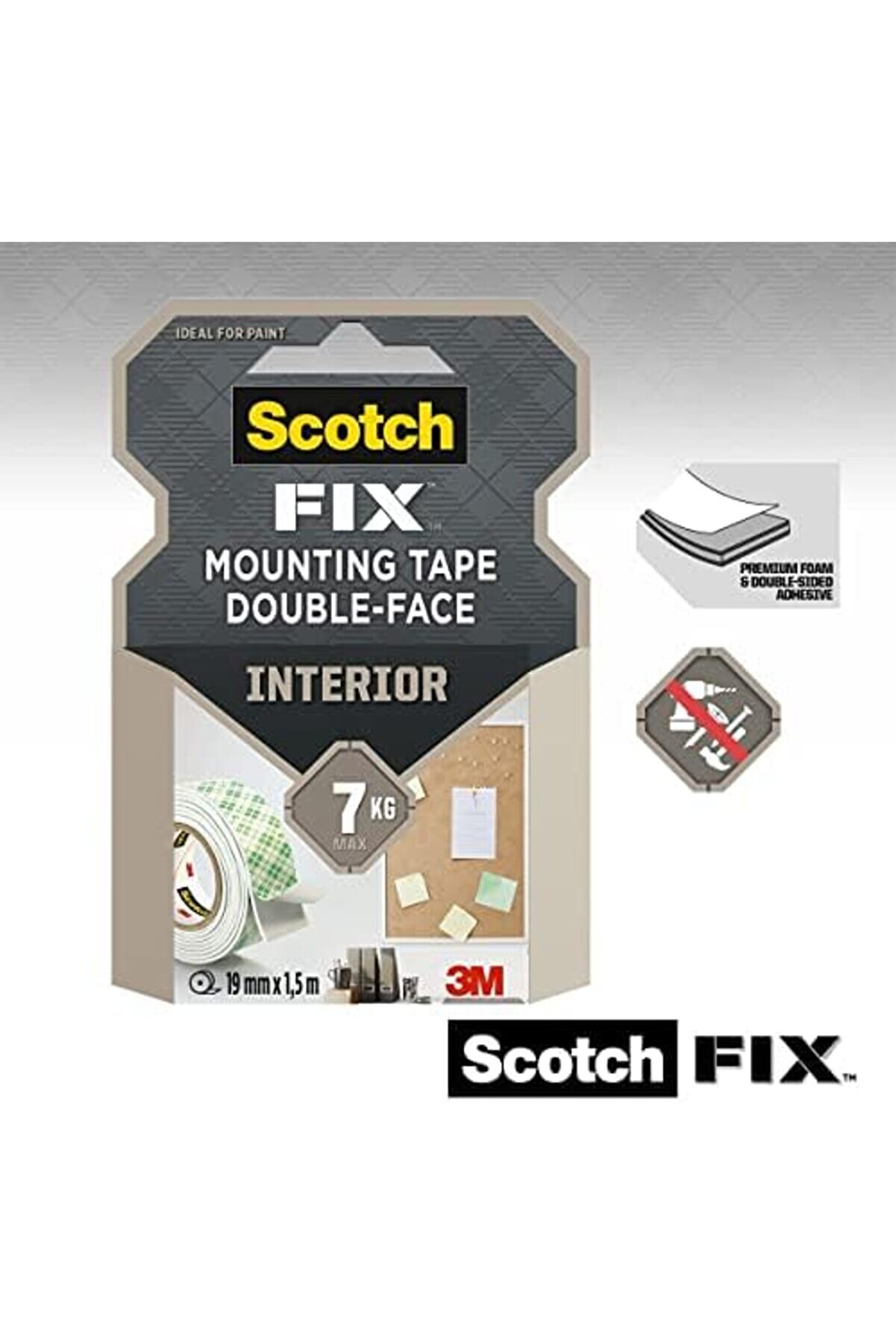 Fi̇x İç Montaj Bandı 4496G-1915-P, 19 Mm X 1,5 M, 1 Rulo/Paket (Ambalaj Farklı Olabi̇li̇r) 978262