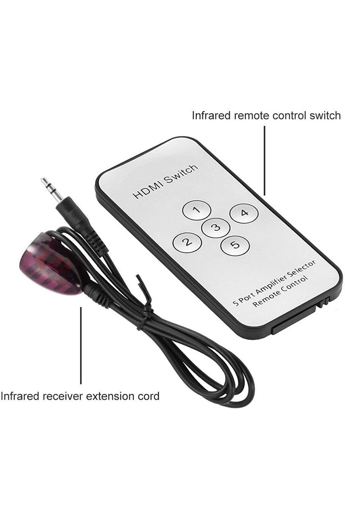 Hdmi̇ Çoklayıcı Çoğaltıcı Swi̇tch 5 Port Kumandalı Ir Alıcılı